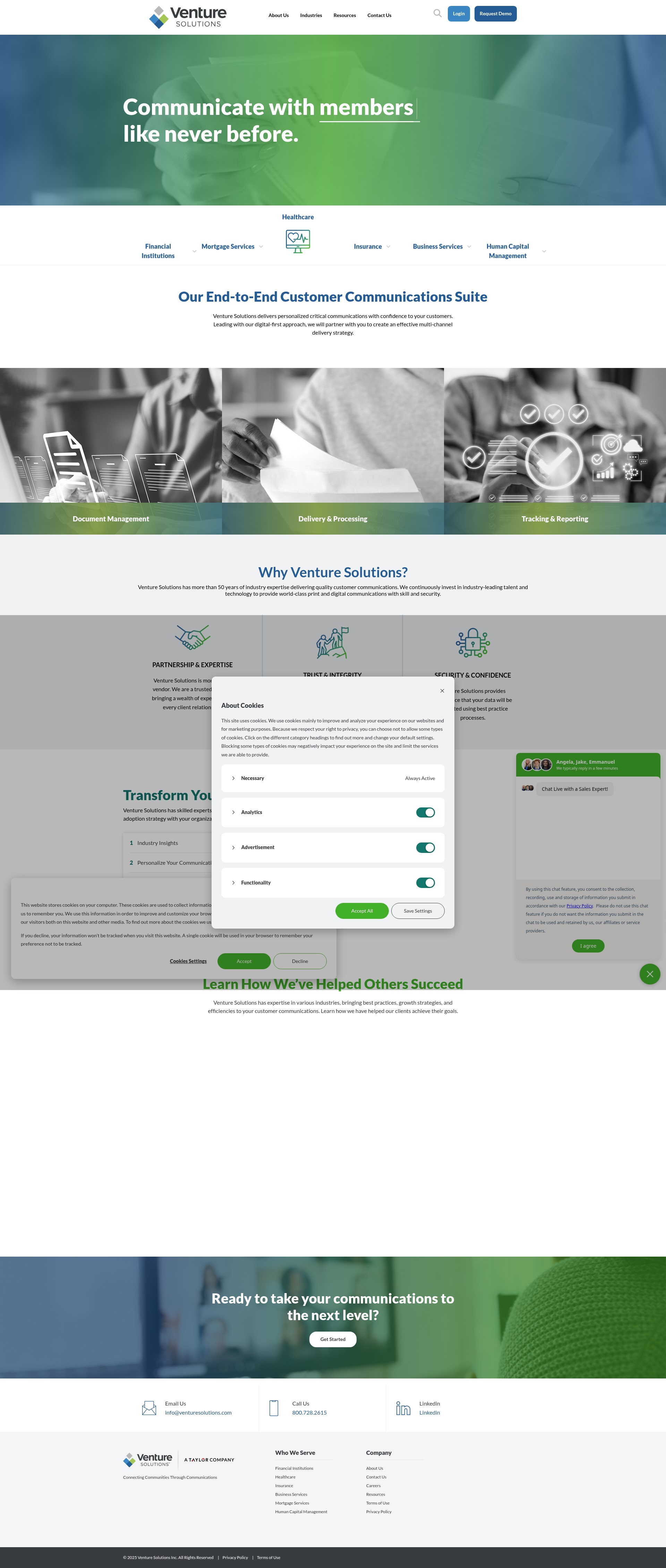 Screenshot of venturesolutions.com