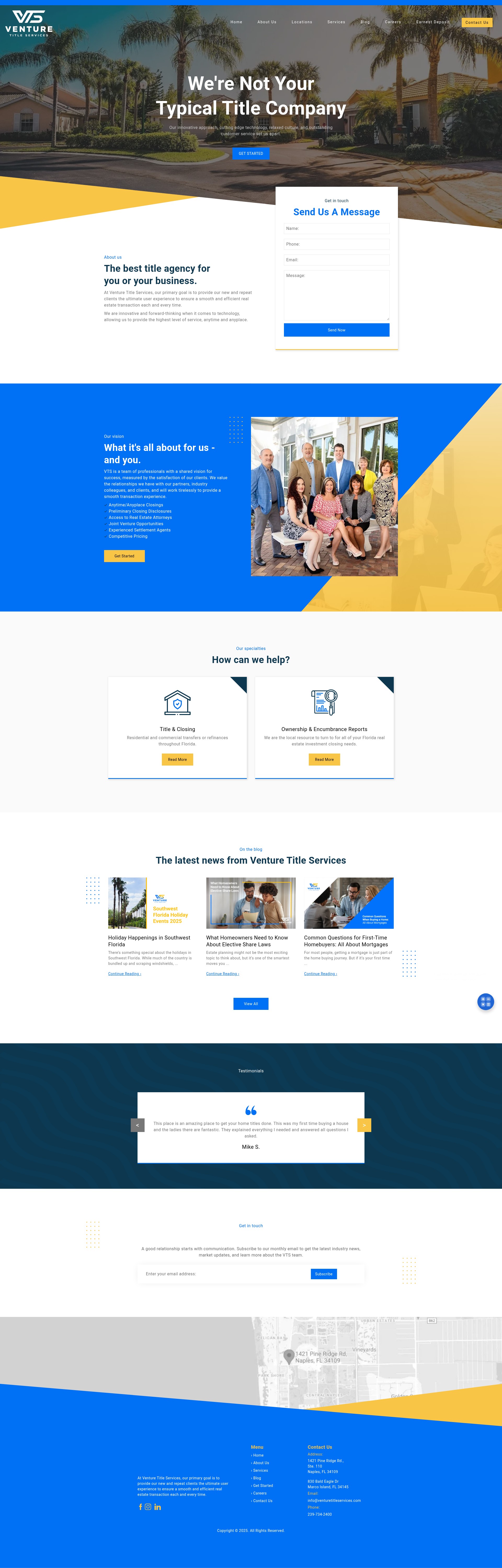 Screenshot of venturetitleservices.com