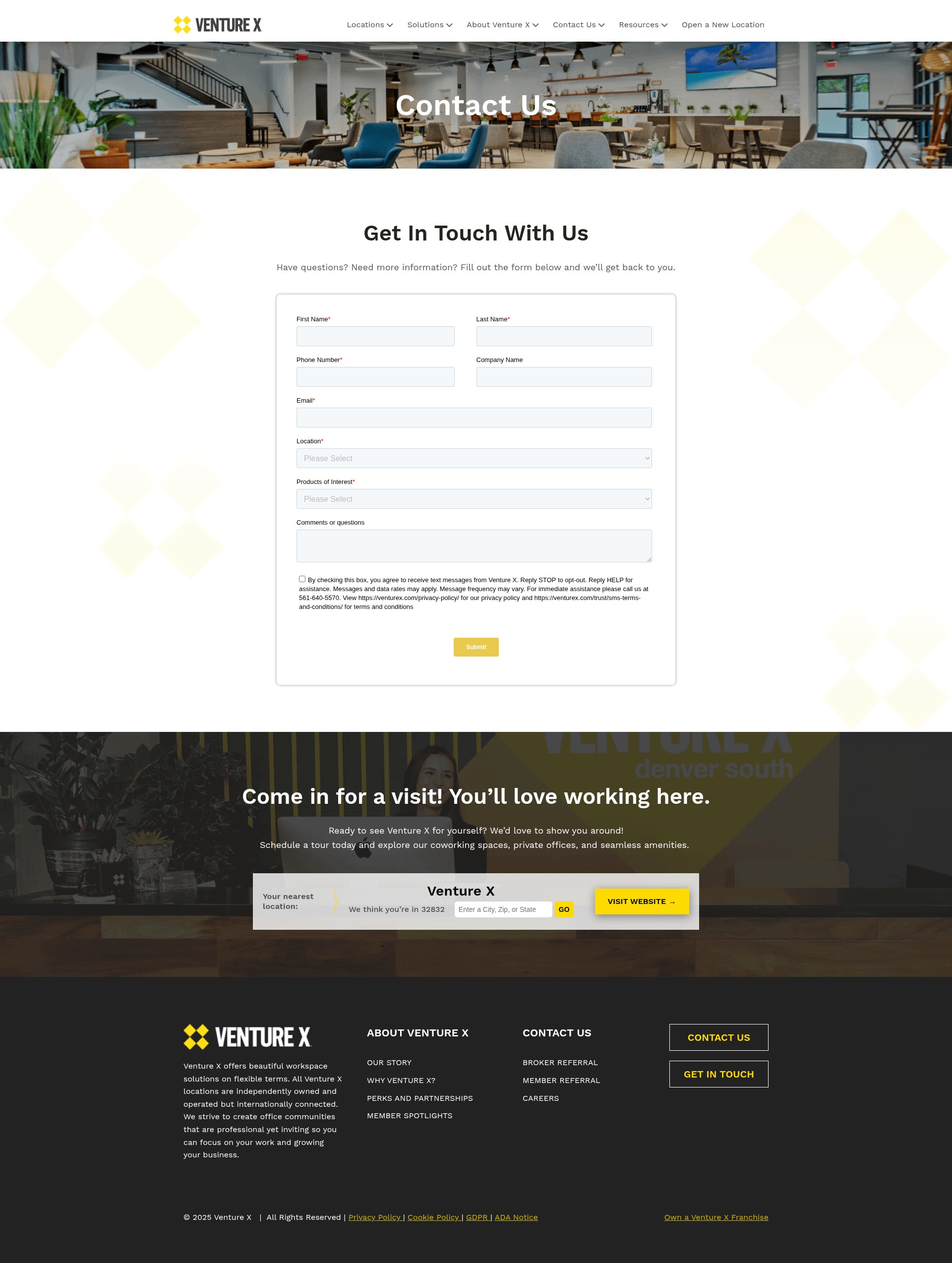 Screenshot of venturex.com