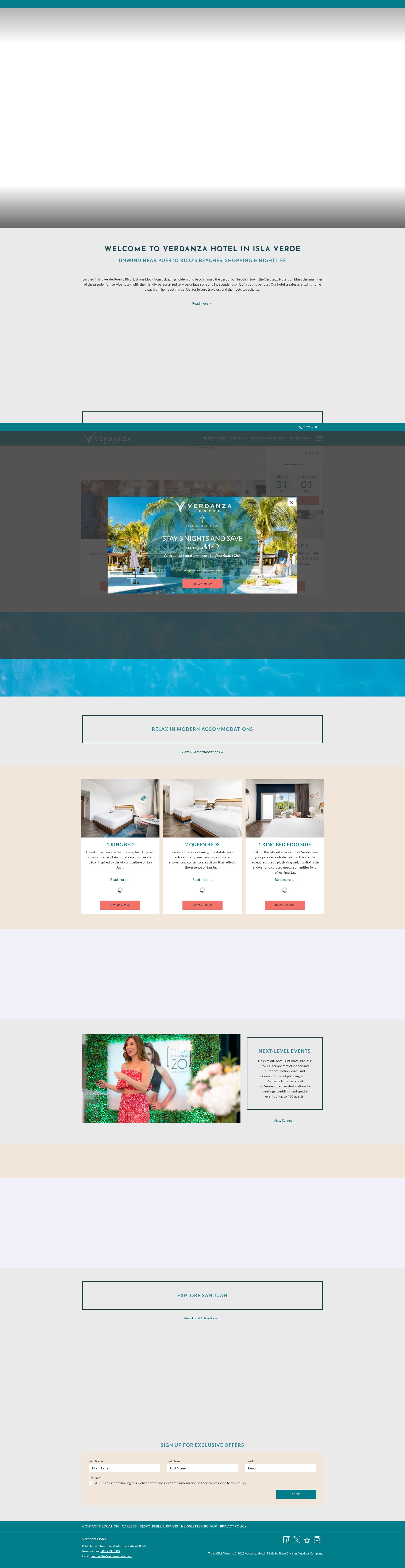 Screenshot of verdanzahotel.com