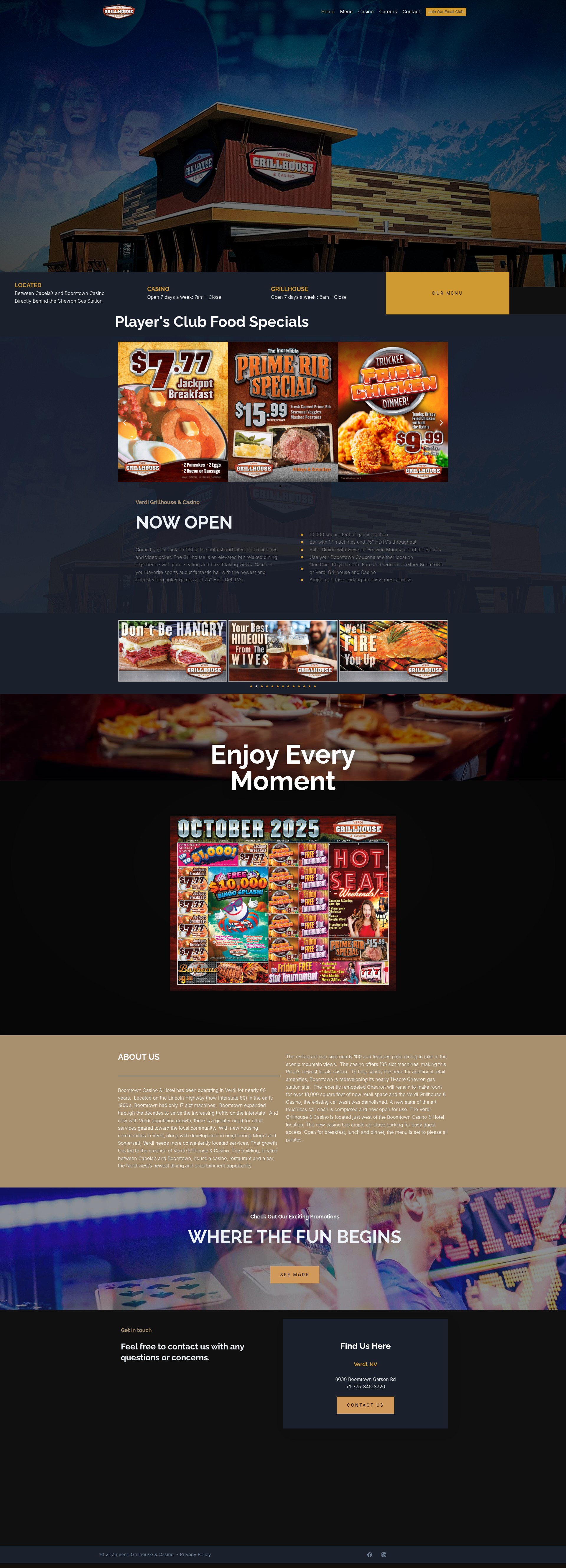 Screenshot of verdigrillhousecasino.com