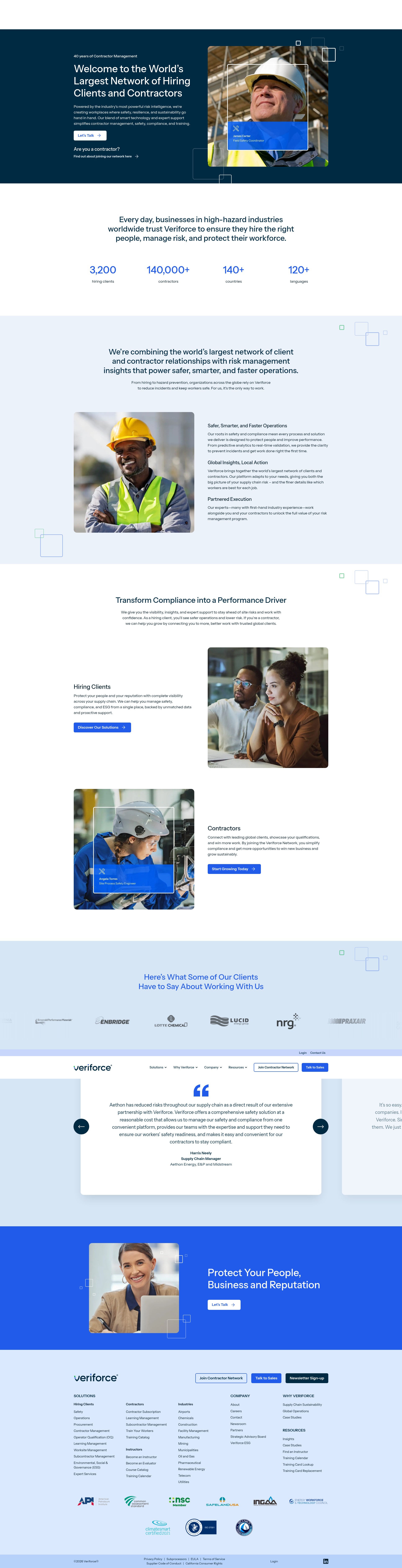 Screenshot of veriforce.com
