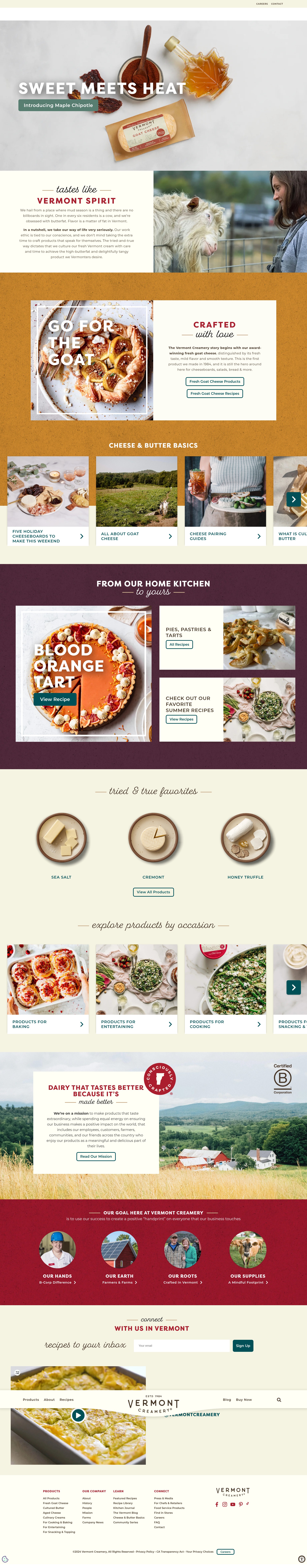 Screenshot of vermontcreamery.com