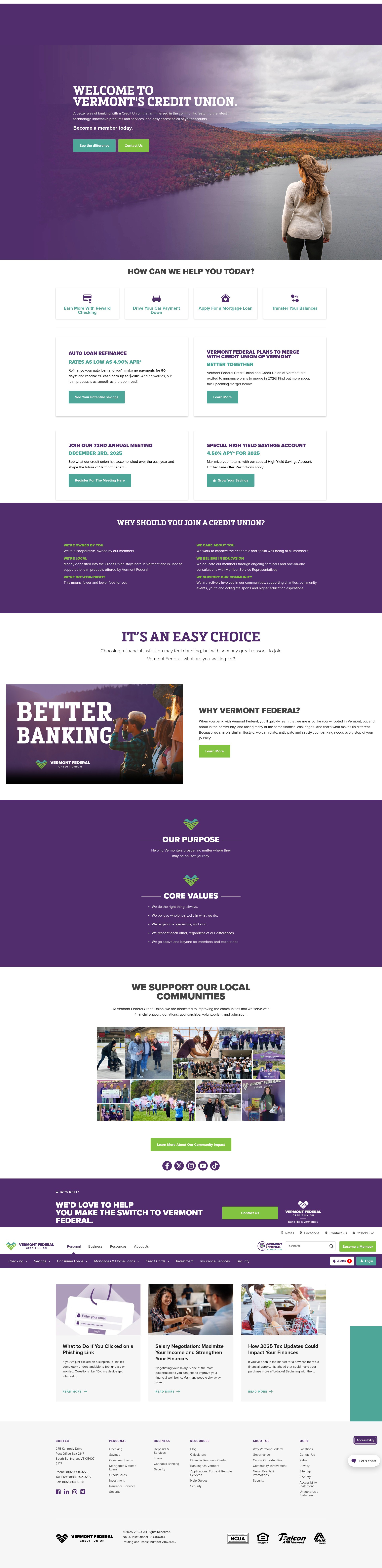 Screenshot of vermontfederal.org