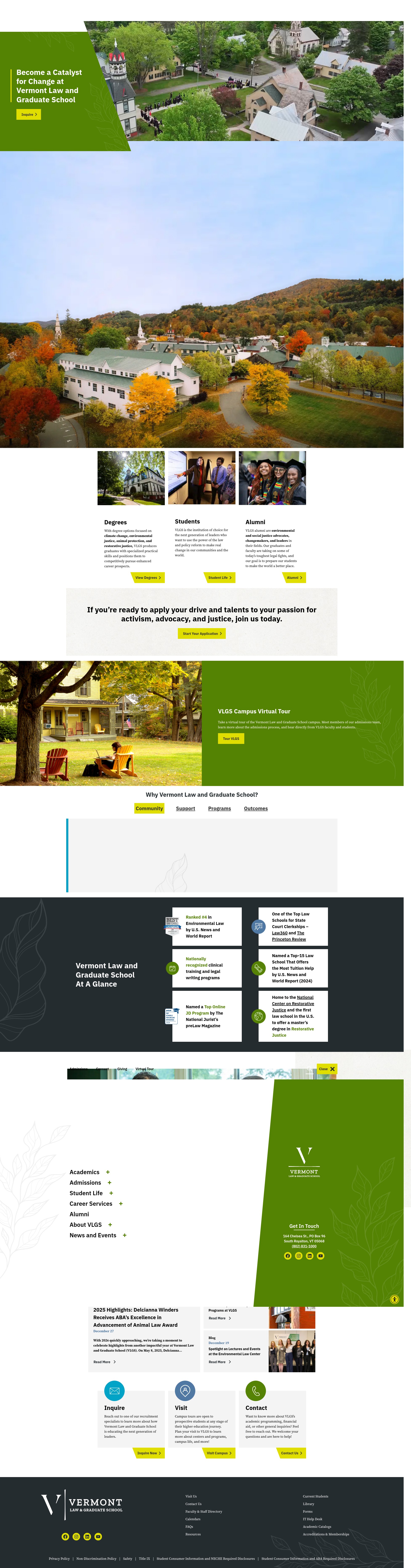 Screenshot of vermontlaw.edu
