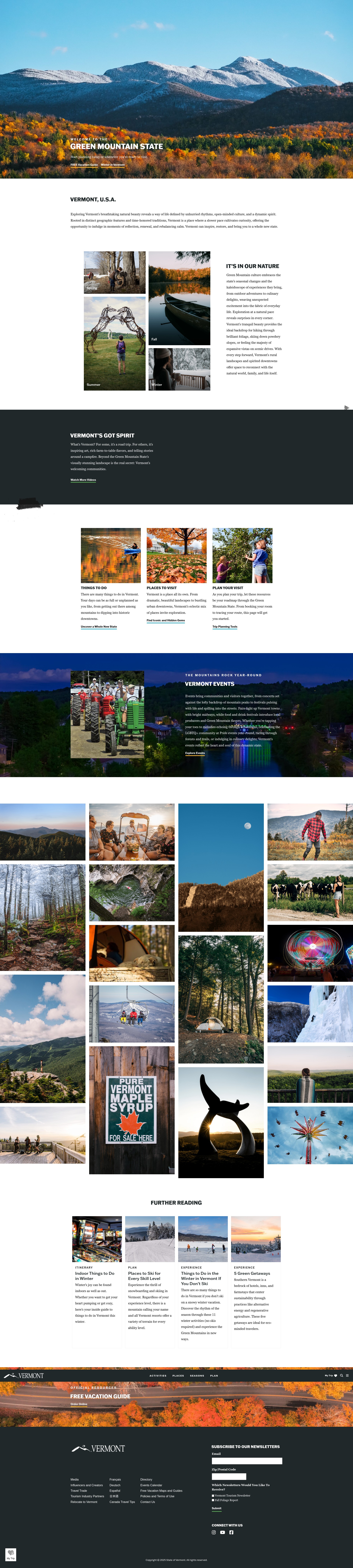 Screenshot of vermontvacation.com