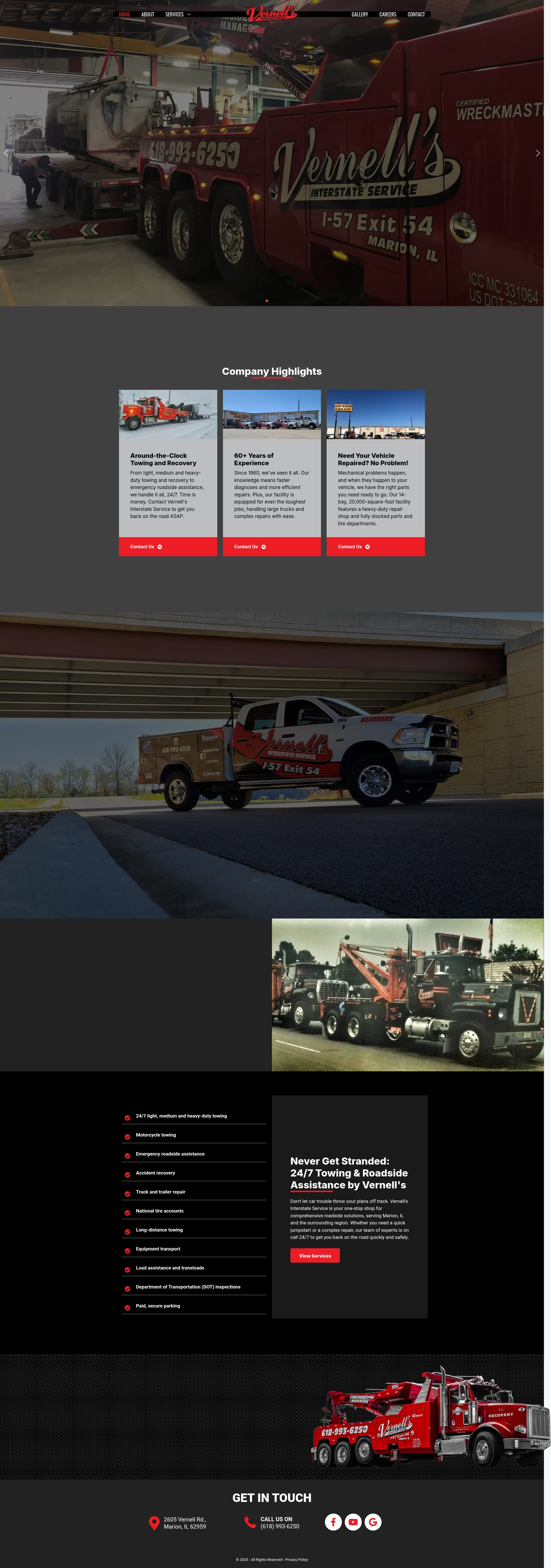 Screenshot of vernellsinterstateservice.com