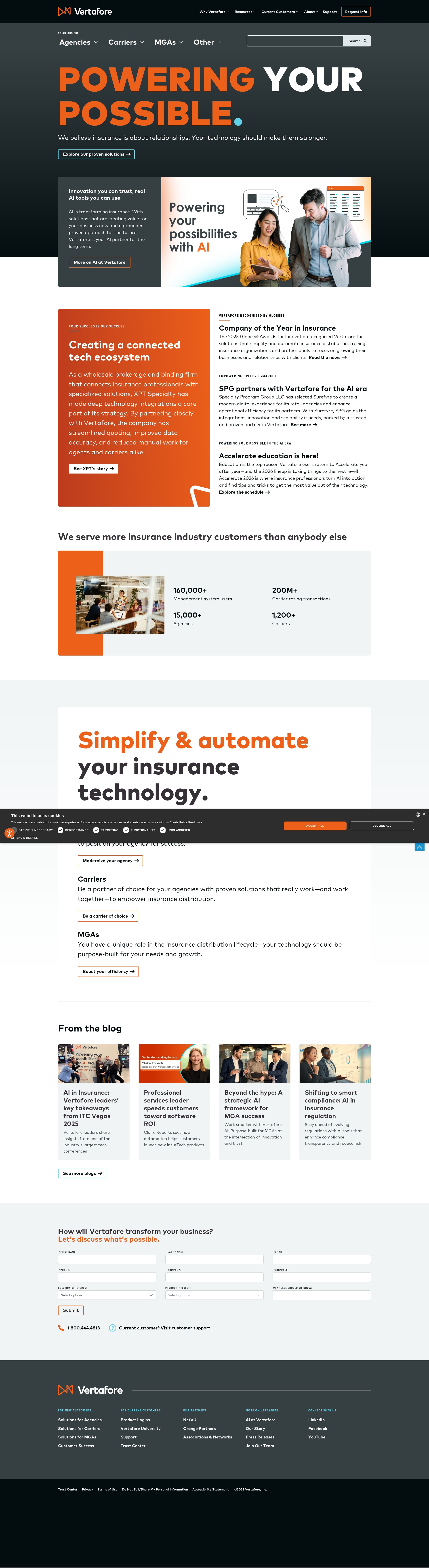 Screenshot of vertafore.com