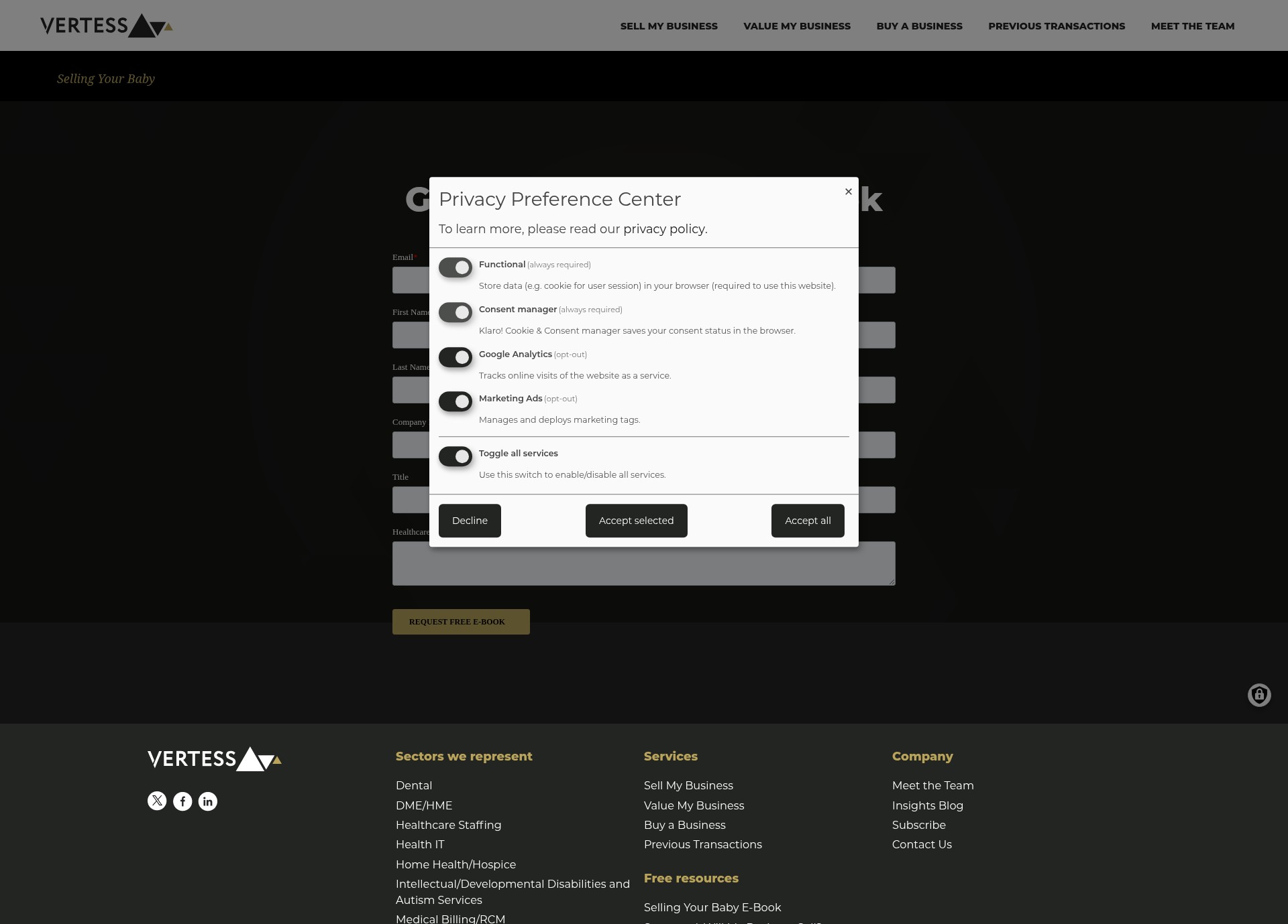 Screenshot of vertess.com
