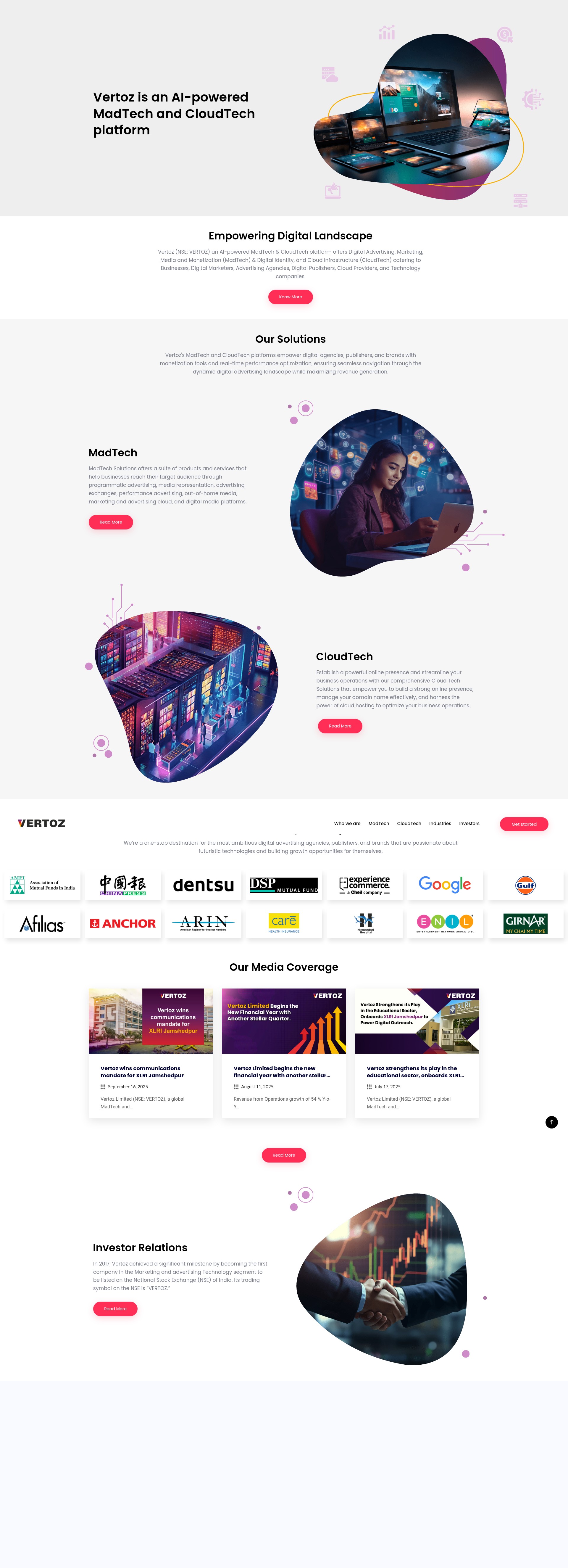 Screenshot of vertoz.com