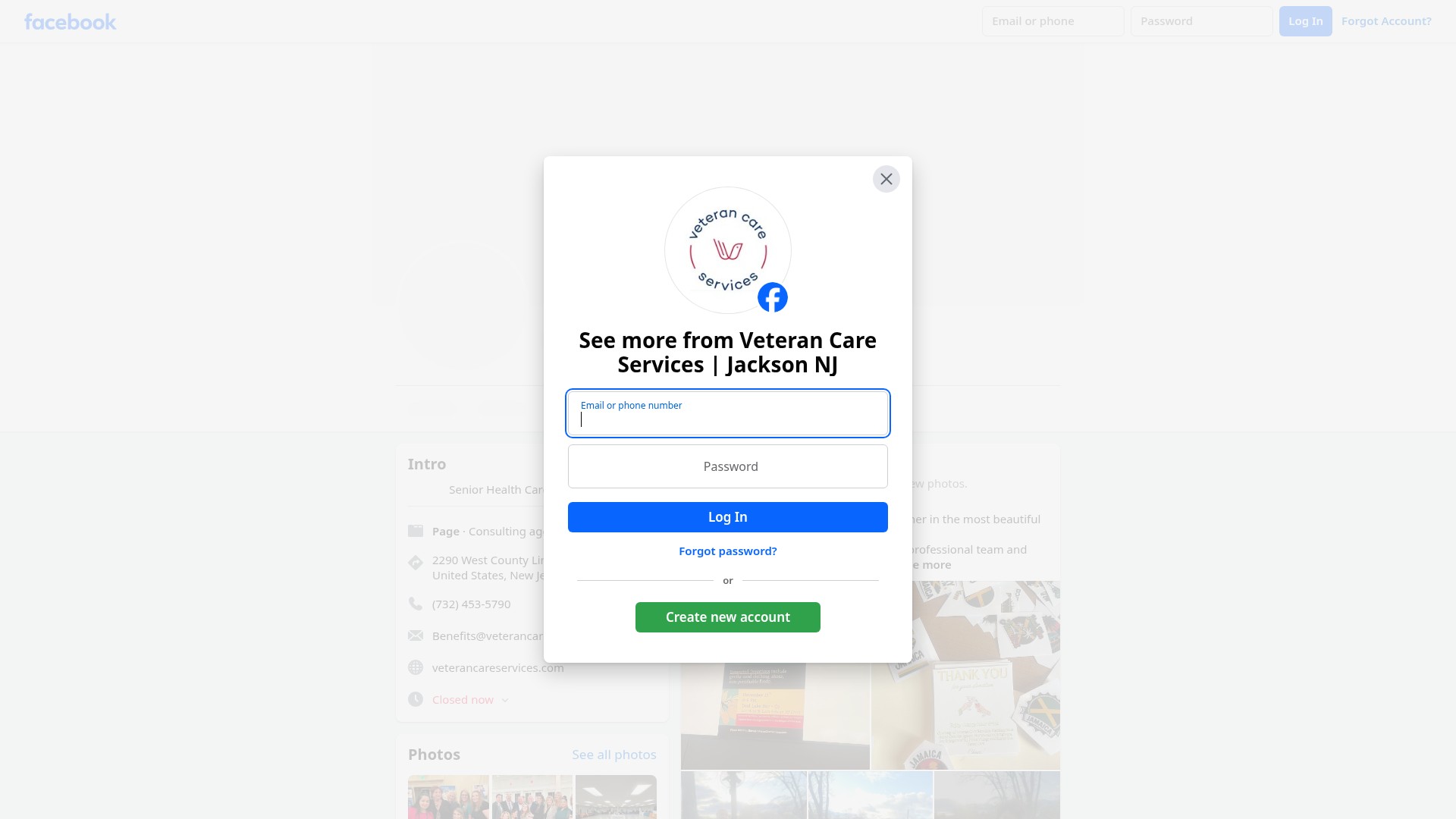 Screenshot of veterancareservices.com