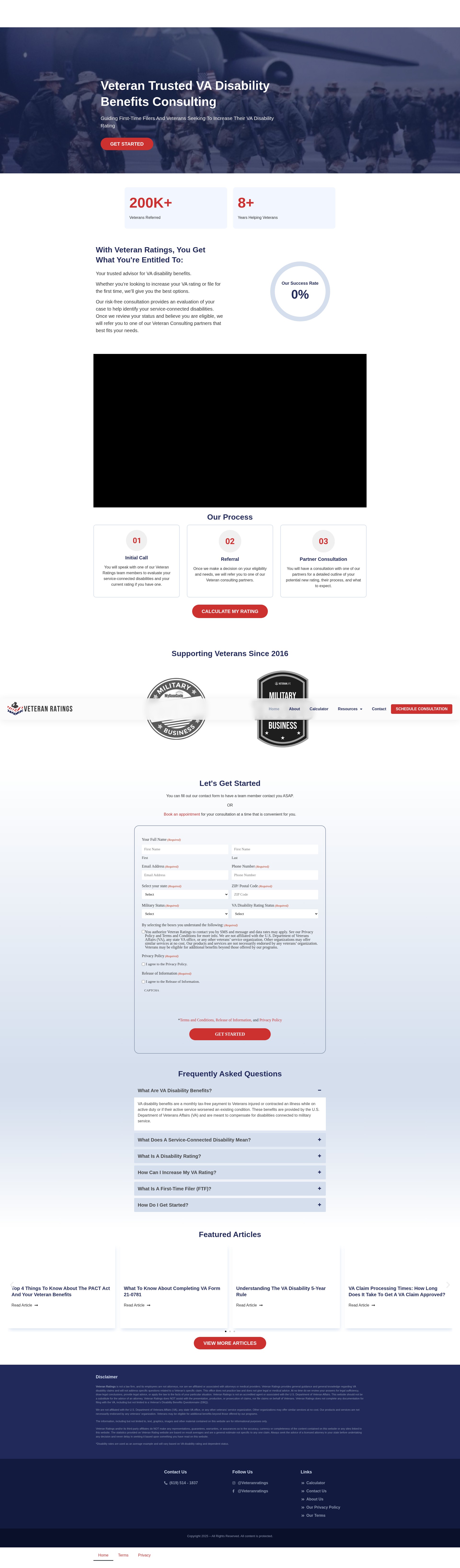 Screenshot of veteranratings.com