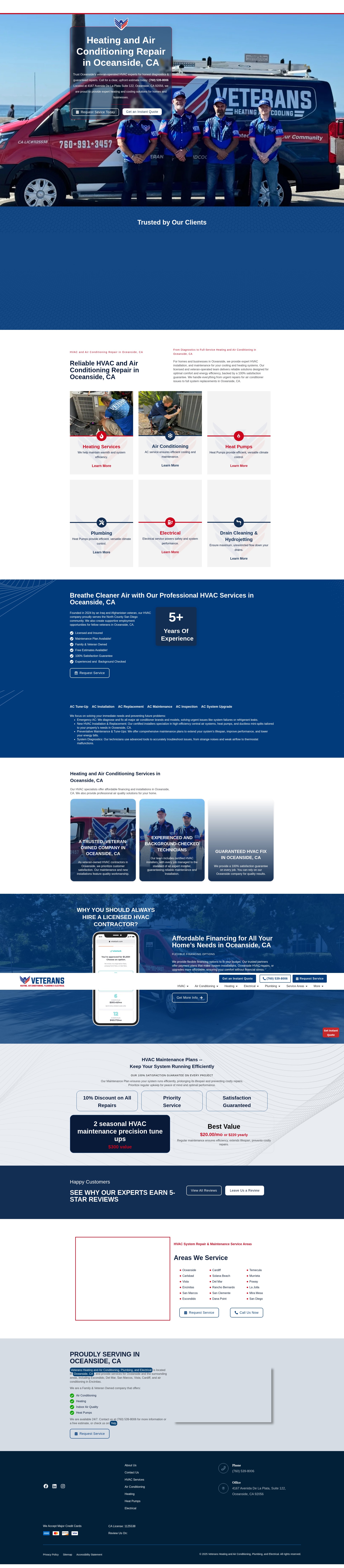 Screenshot of veteransheatingandcooling.com