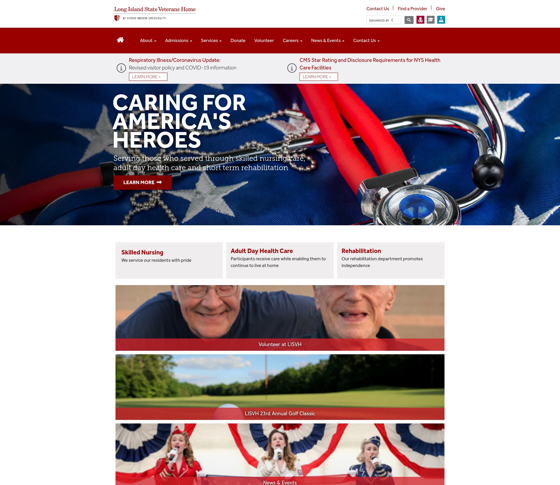Screenshot of veteranshome.stonybrookmedicine.edu