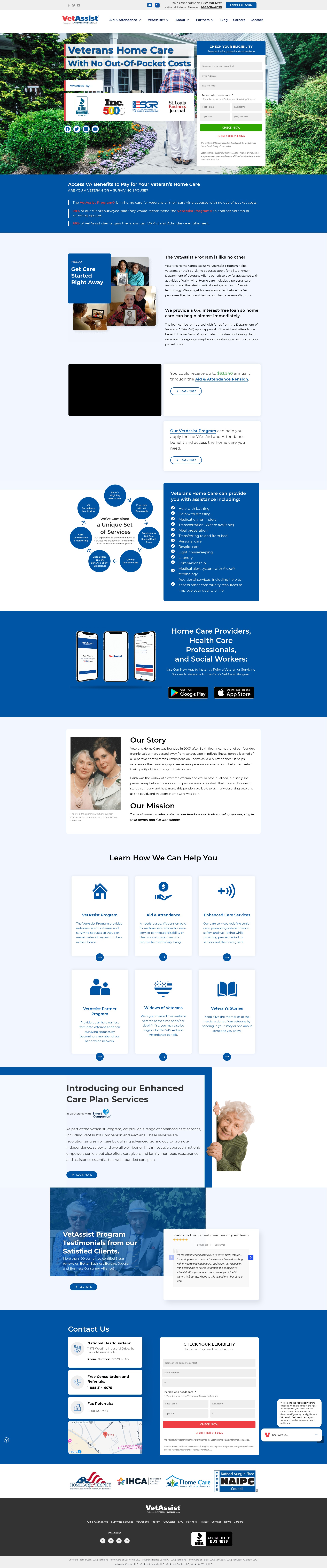 Screenshot of veteranshomecare.com
