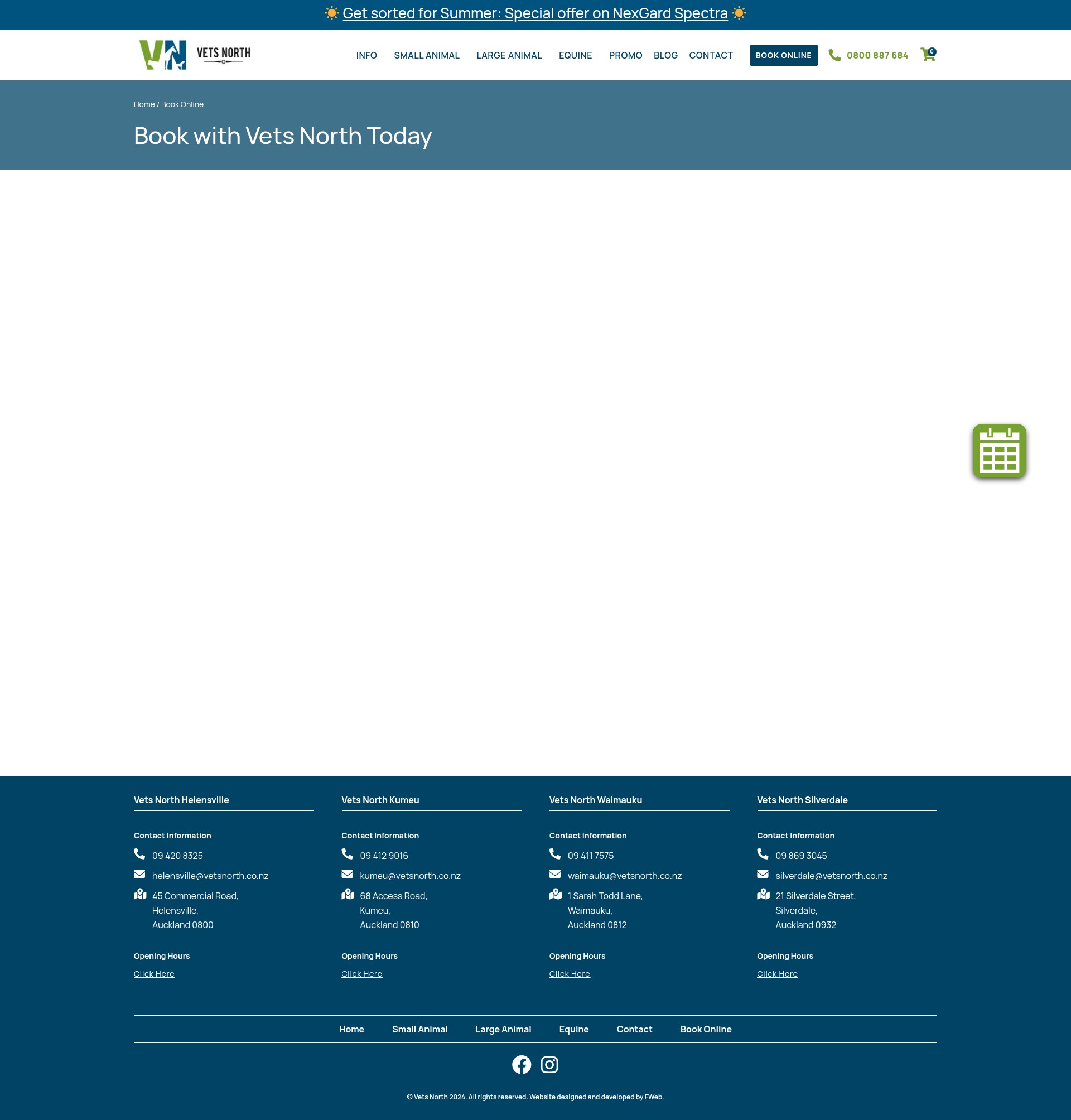 Screenshot of vetsnorth.co.nz