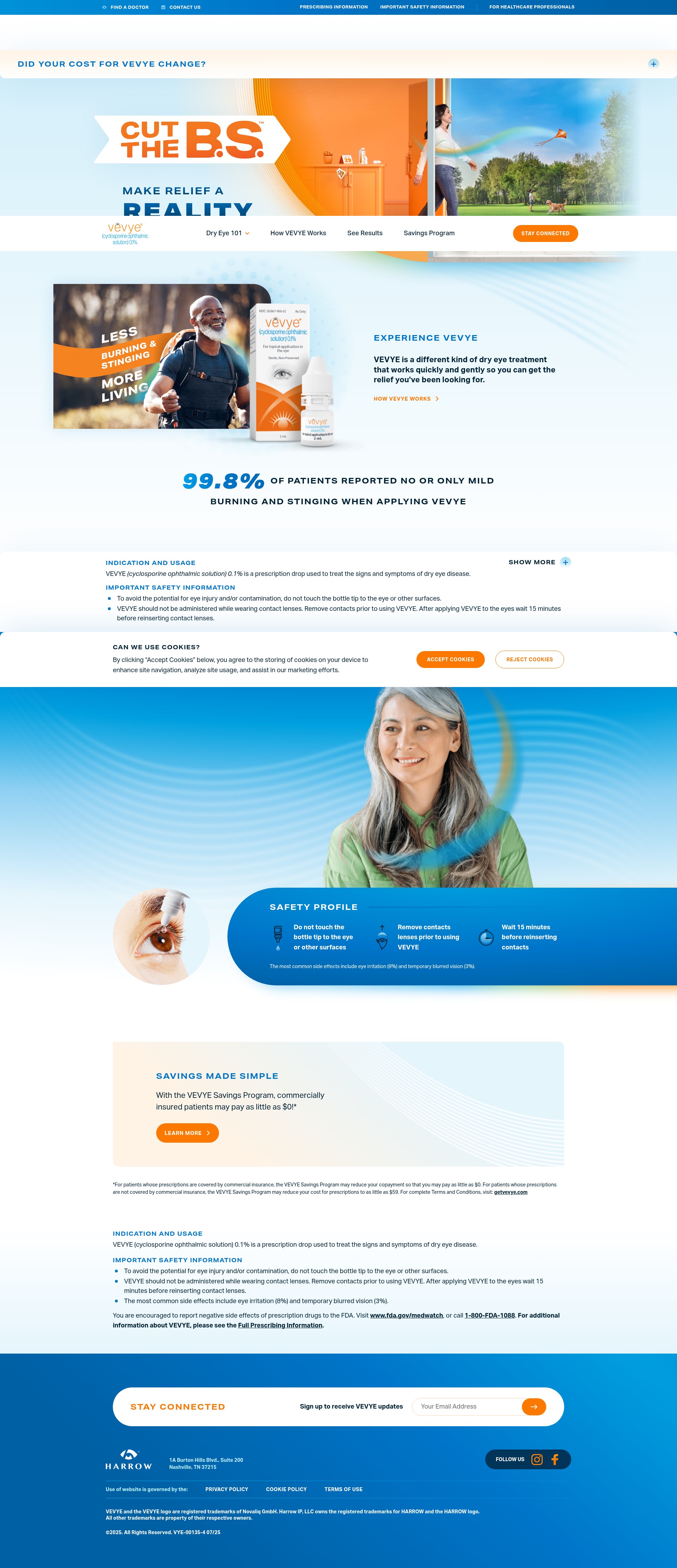 Screenshot of vevye.com