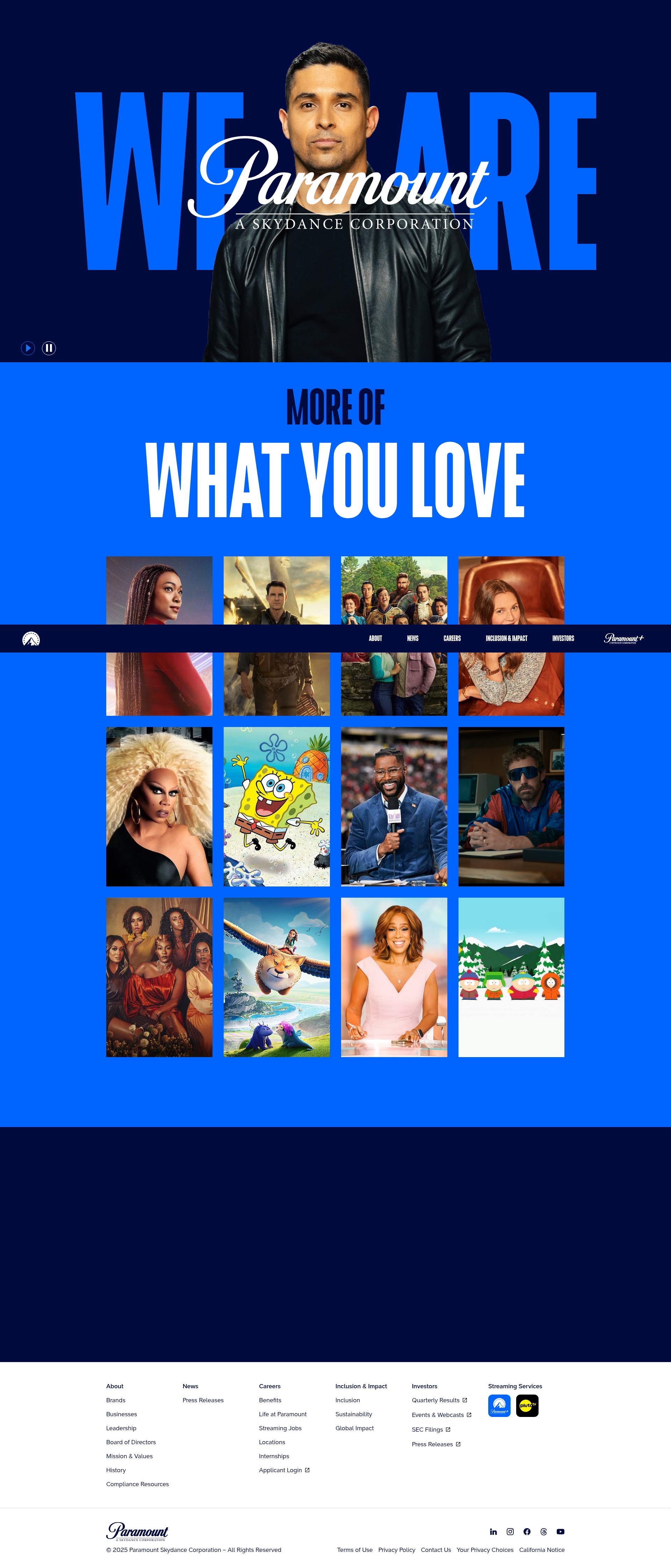 Screenshot of viacom.com