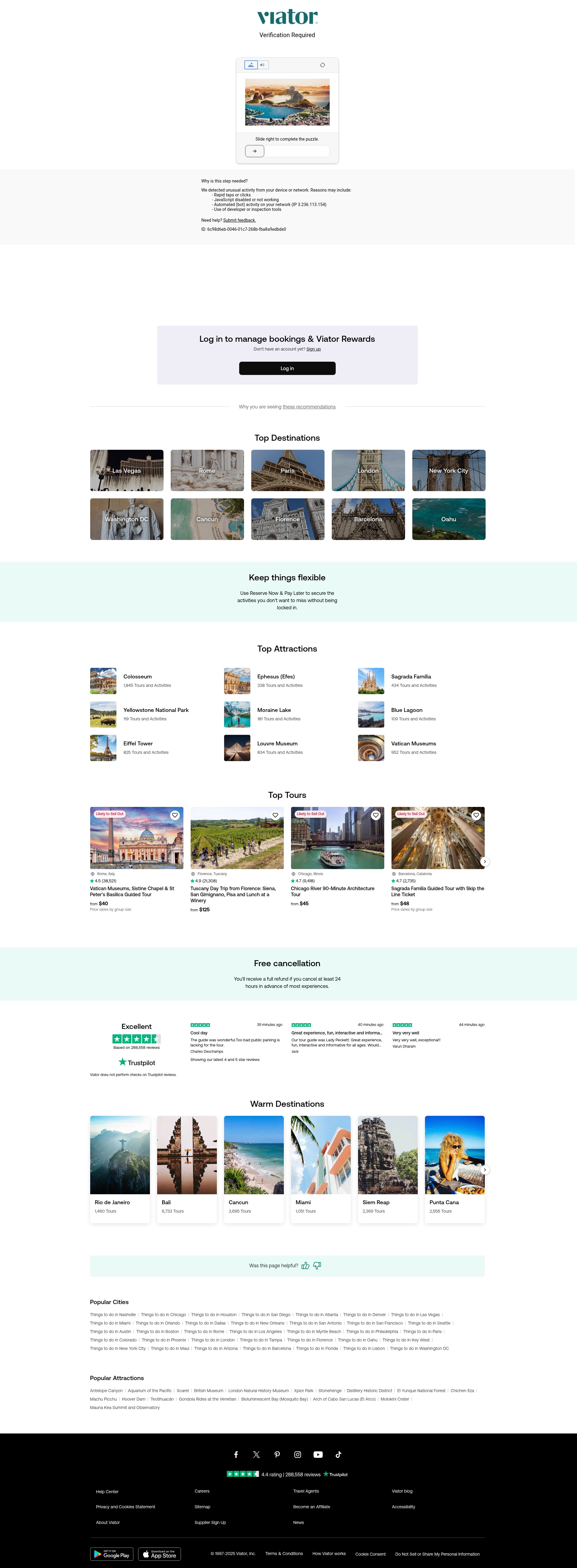 Screenshot of viator.com