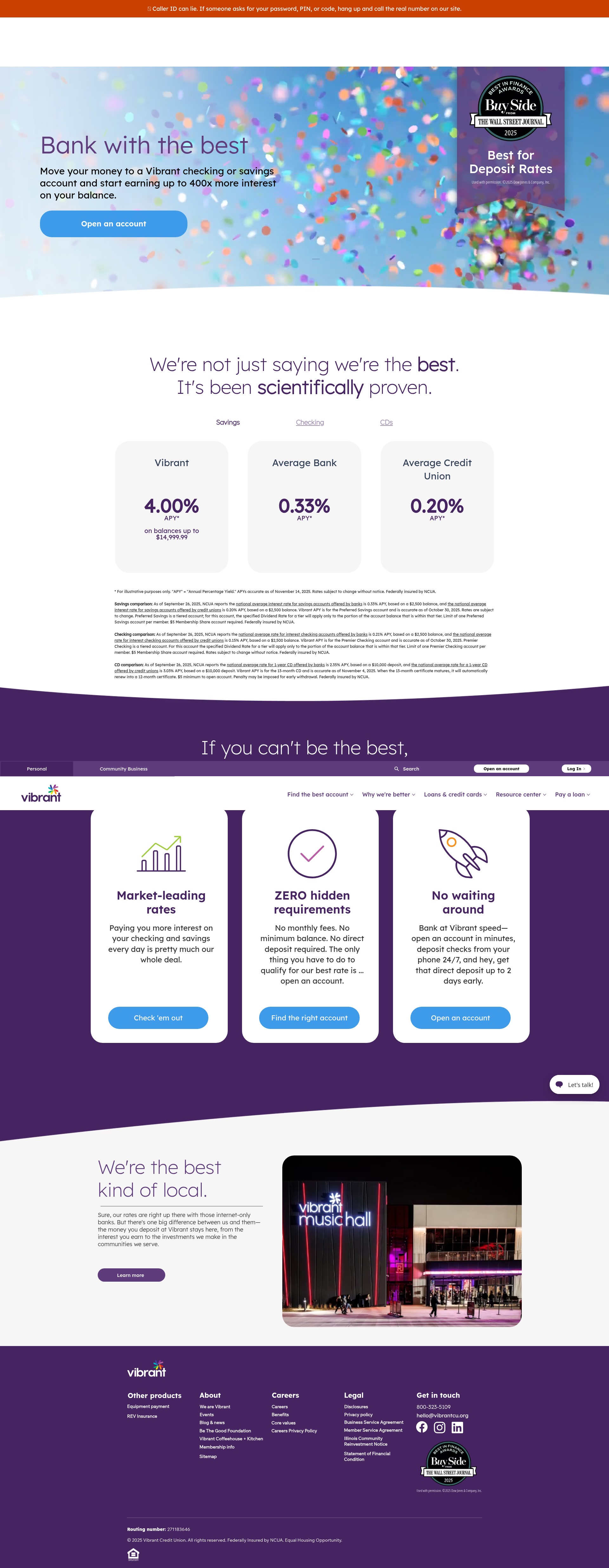 Screenshot of vibrantcreditunion.org