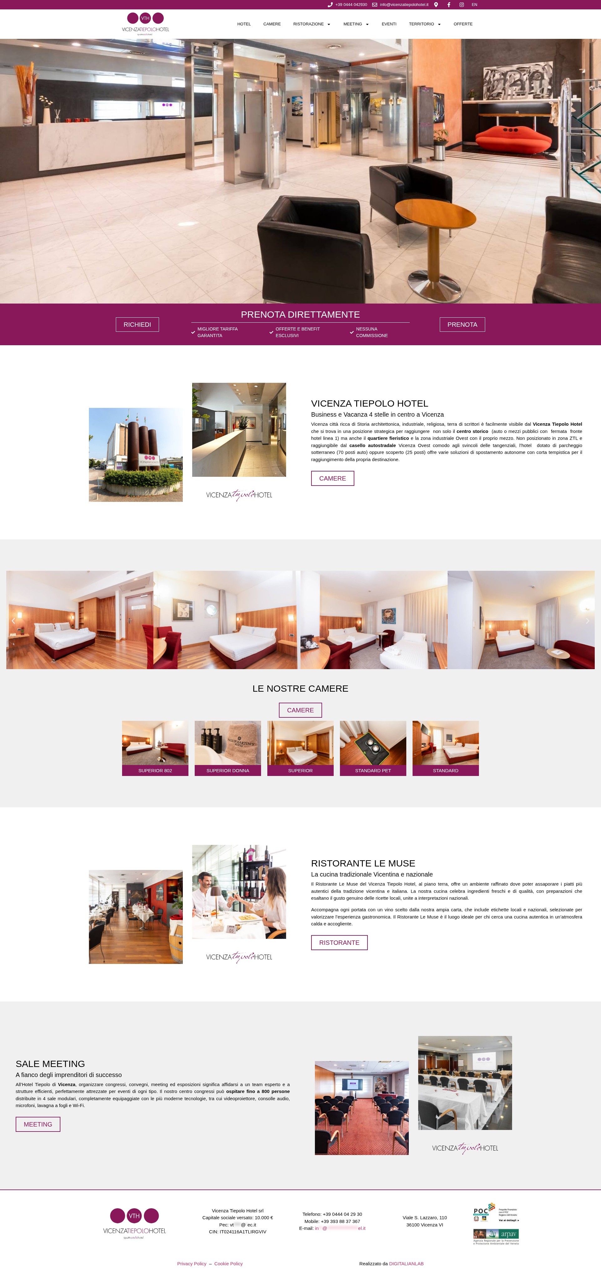 Screenshot of vicenzatiepolohotel.it