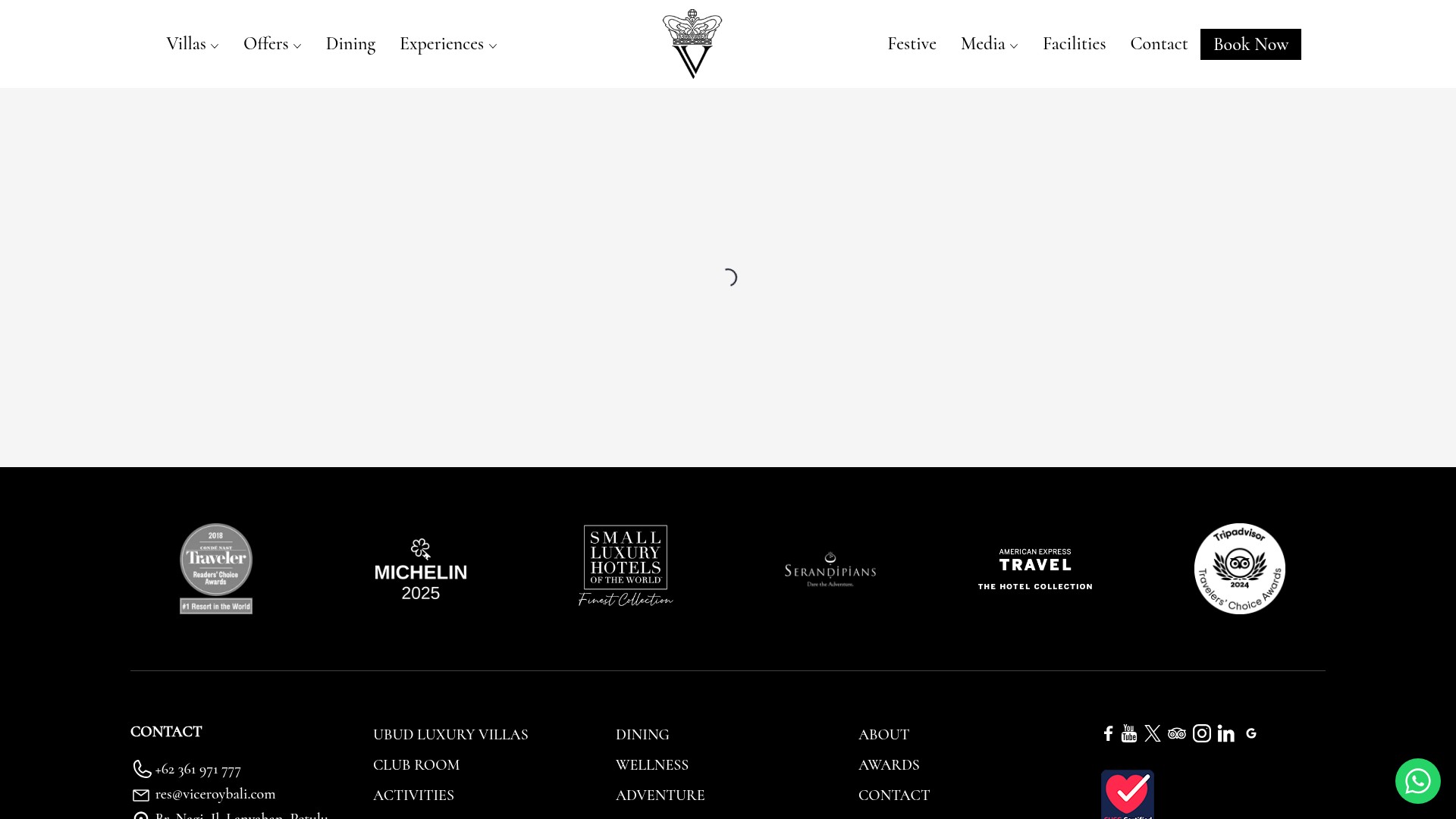 Screenshot of viceroybali.com