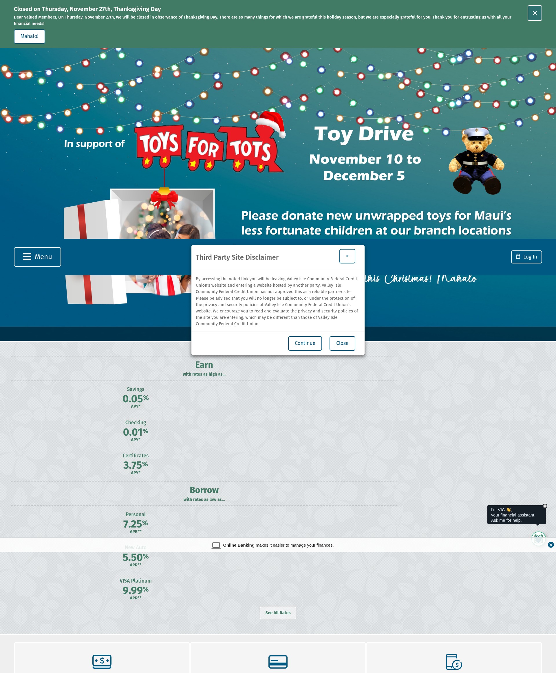 Screenshot of vicfcu.org