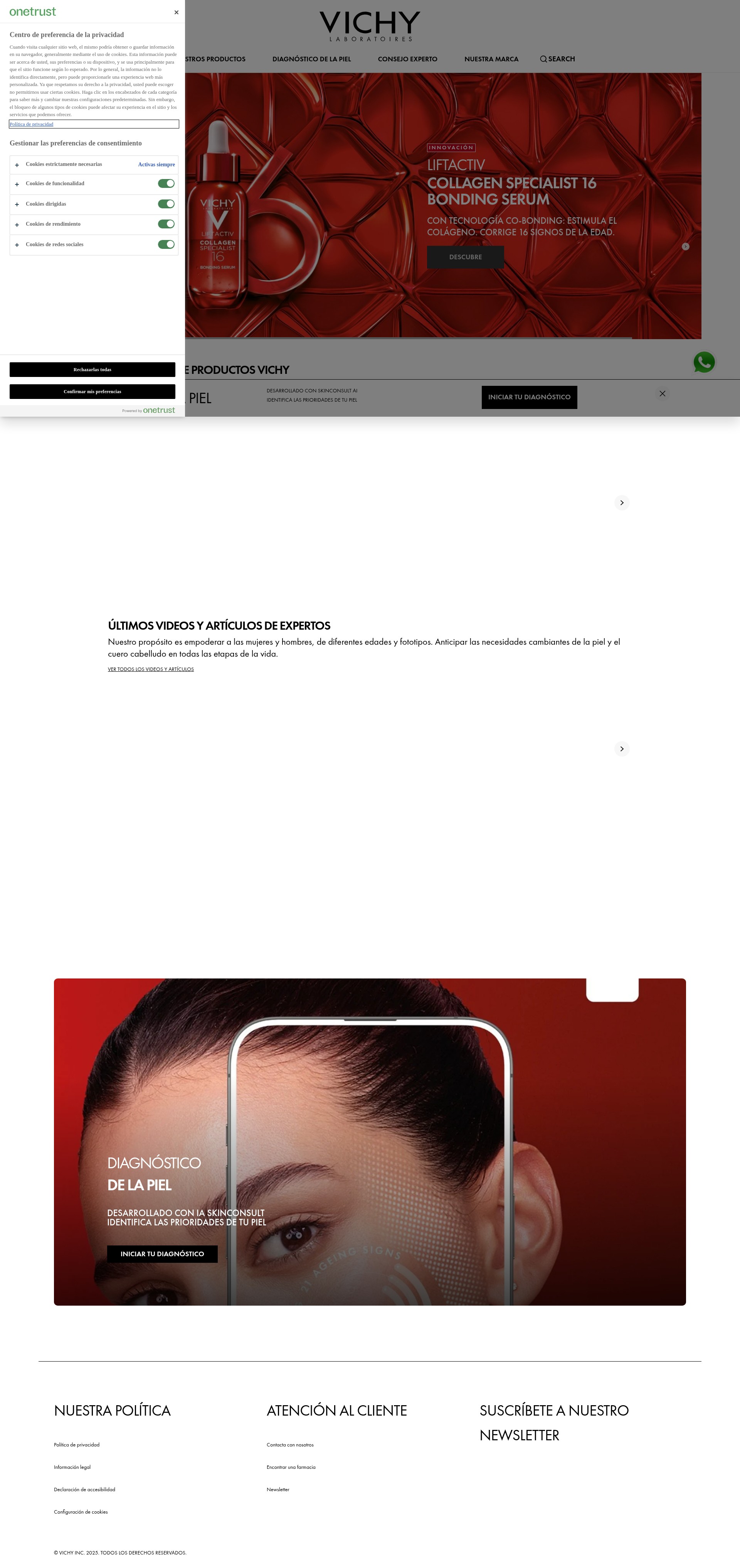 Screenshot of vichy.com.mx