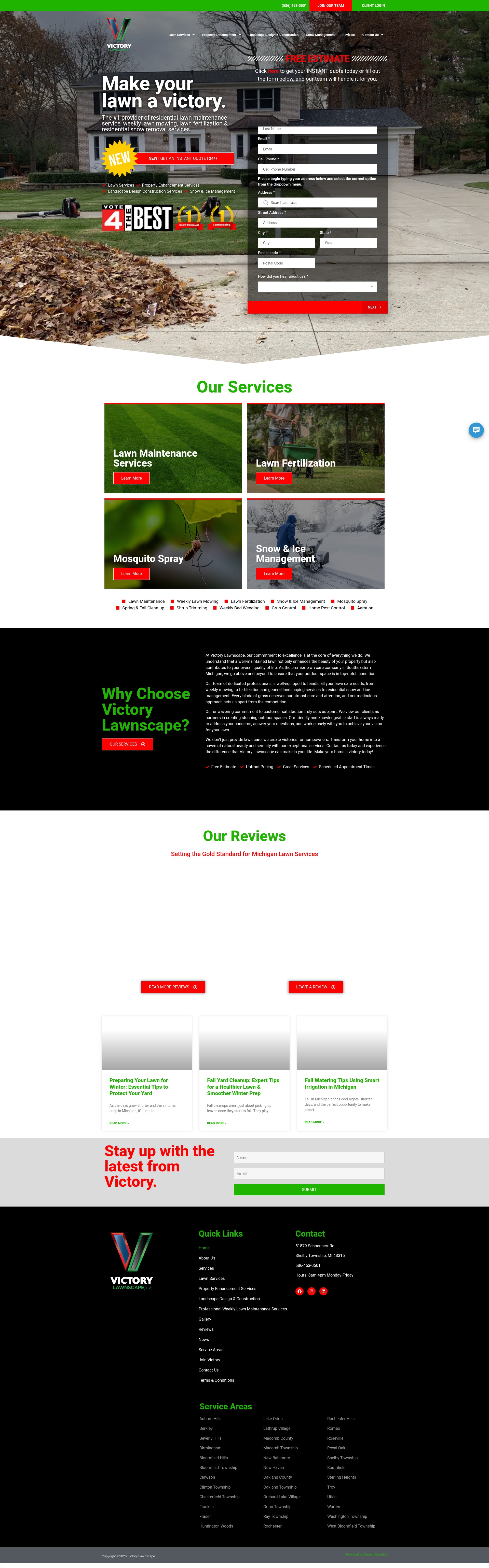 Screenshot of victorylawn.com
