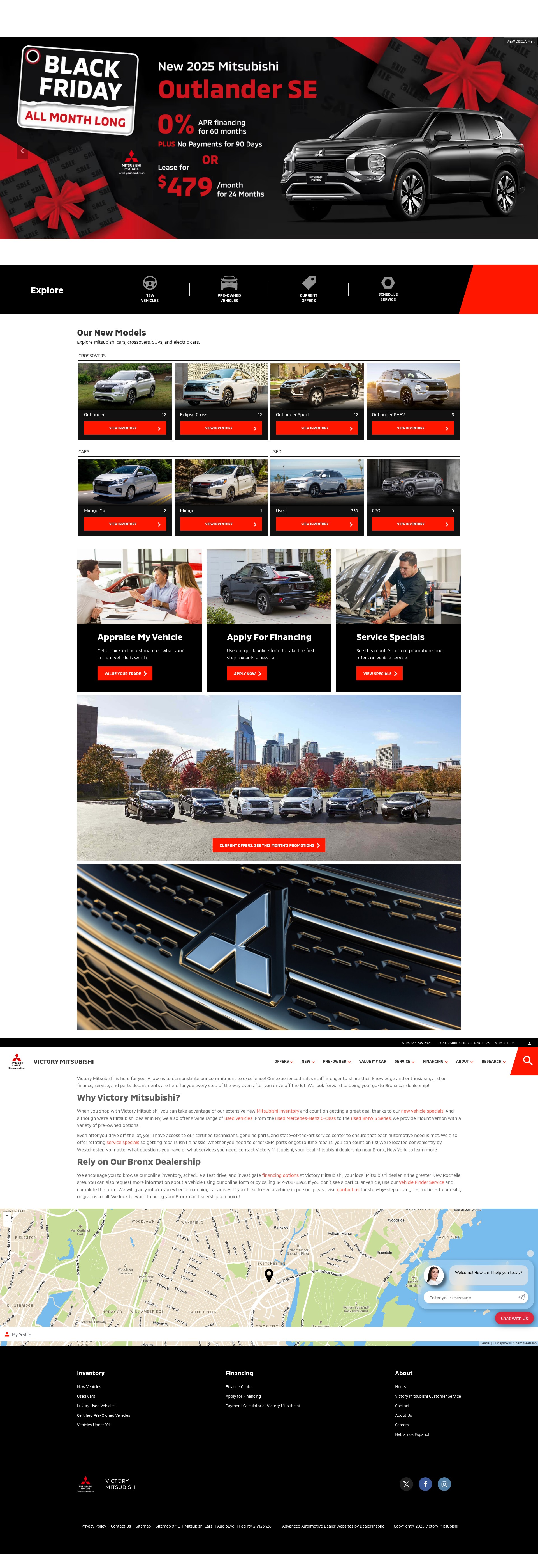 Screenshot of victorymitsubishi.com
