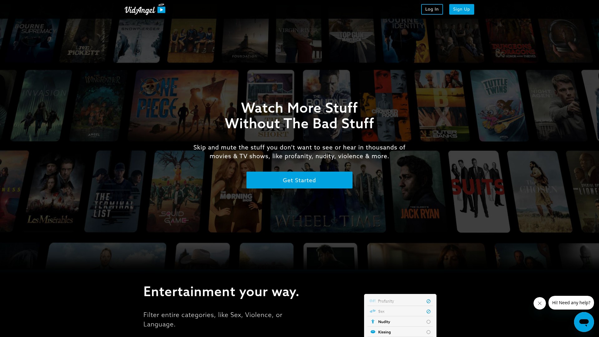 Screenshot of vidangel.com