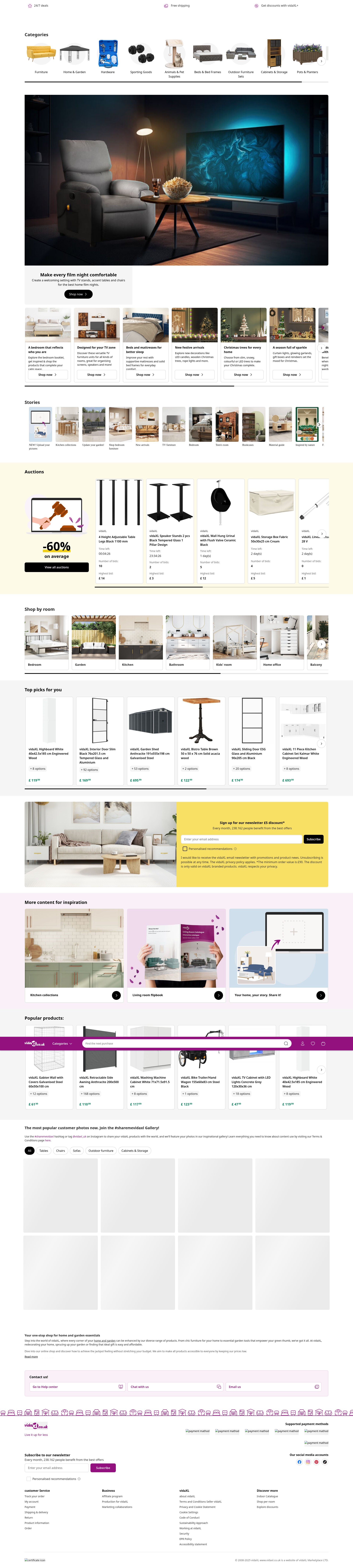 Screenshot of vidaxl.co.uk