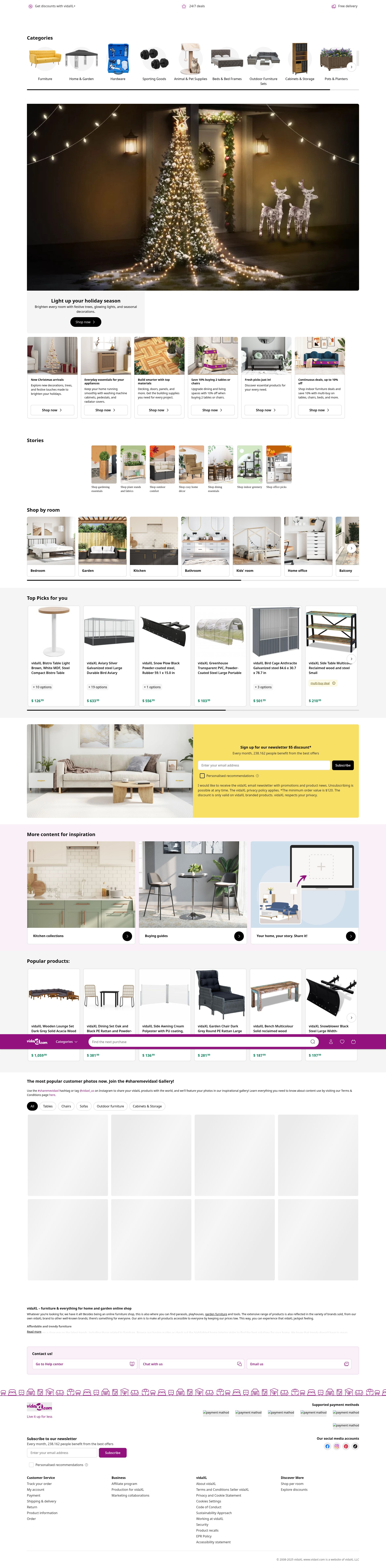 Screenshot of vidaxl.com