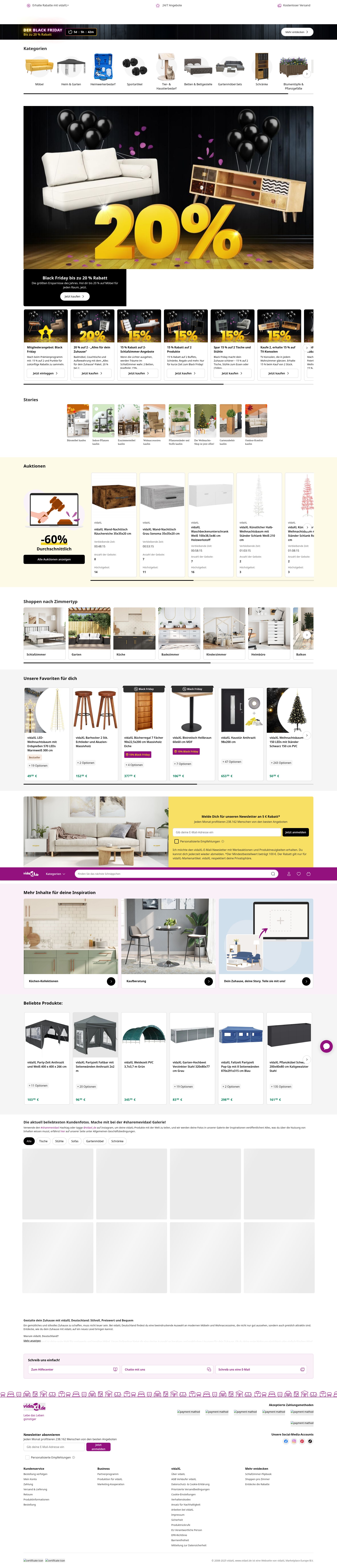 Screenshot of vidaxl.de