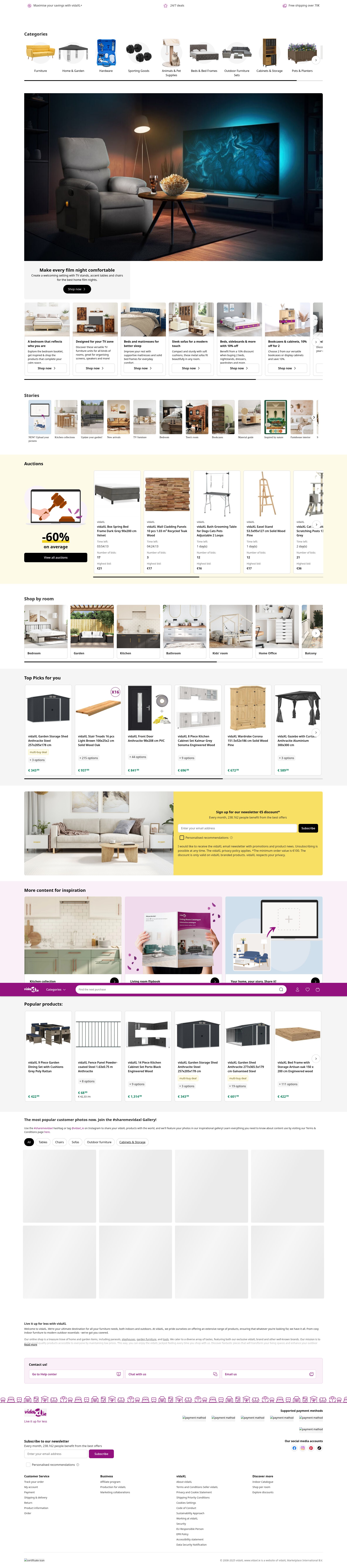 Screenshot of vidaxl.ie