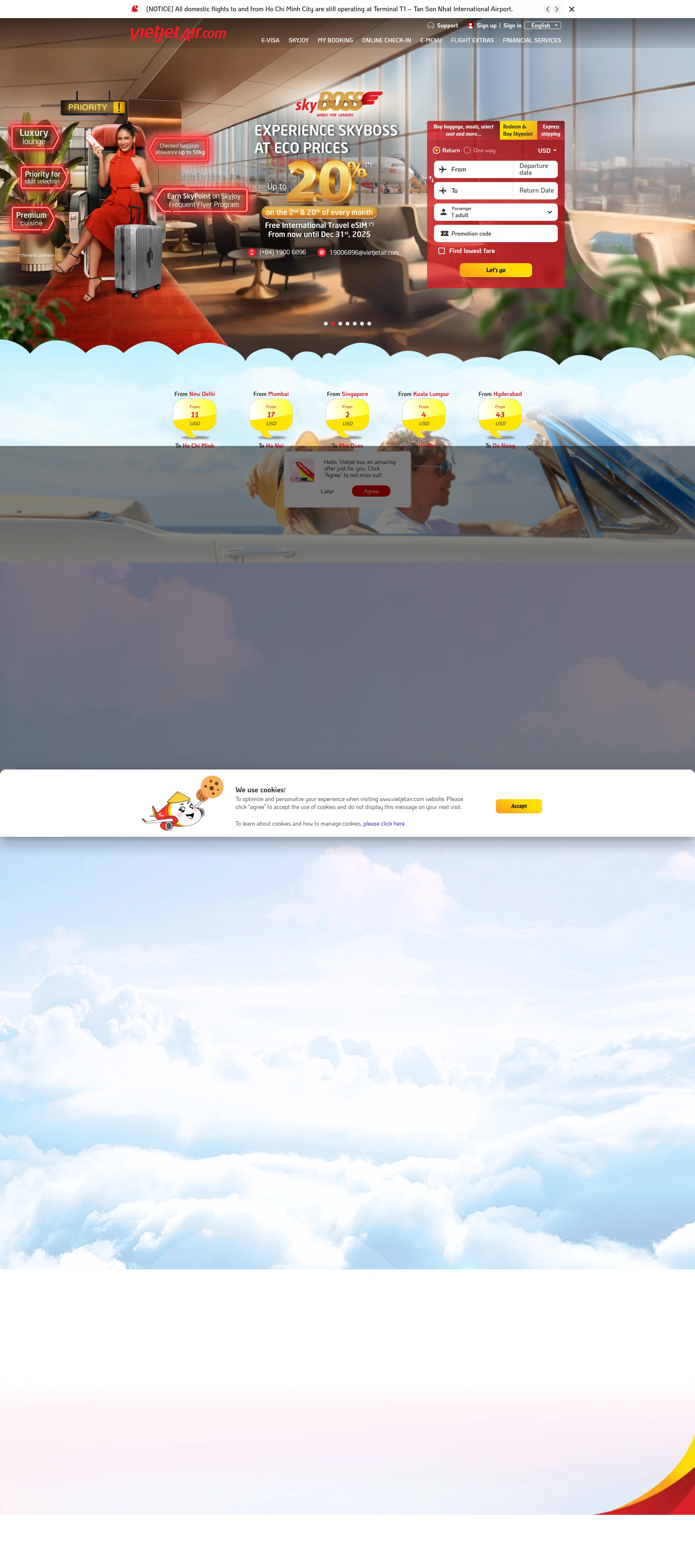 Screenshot of vietjetair.com