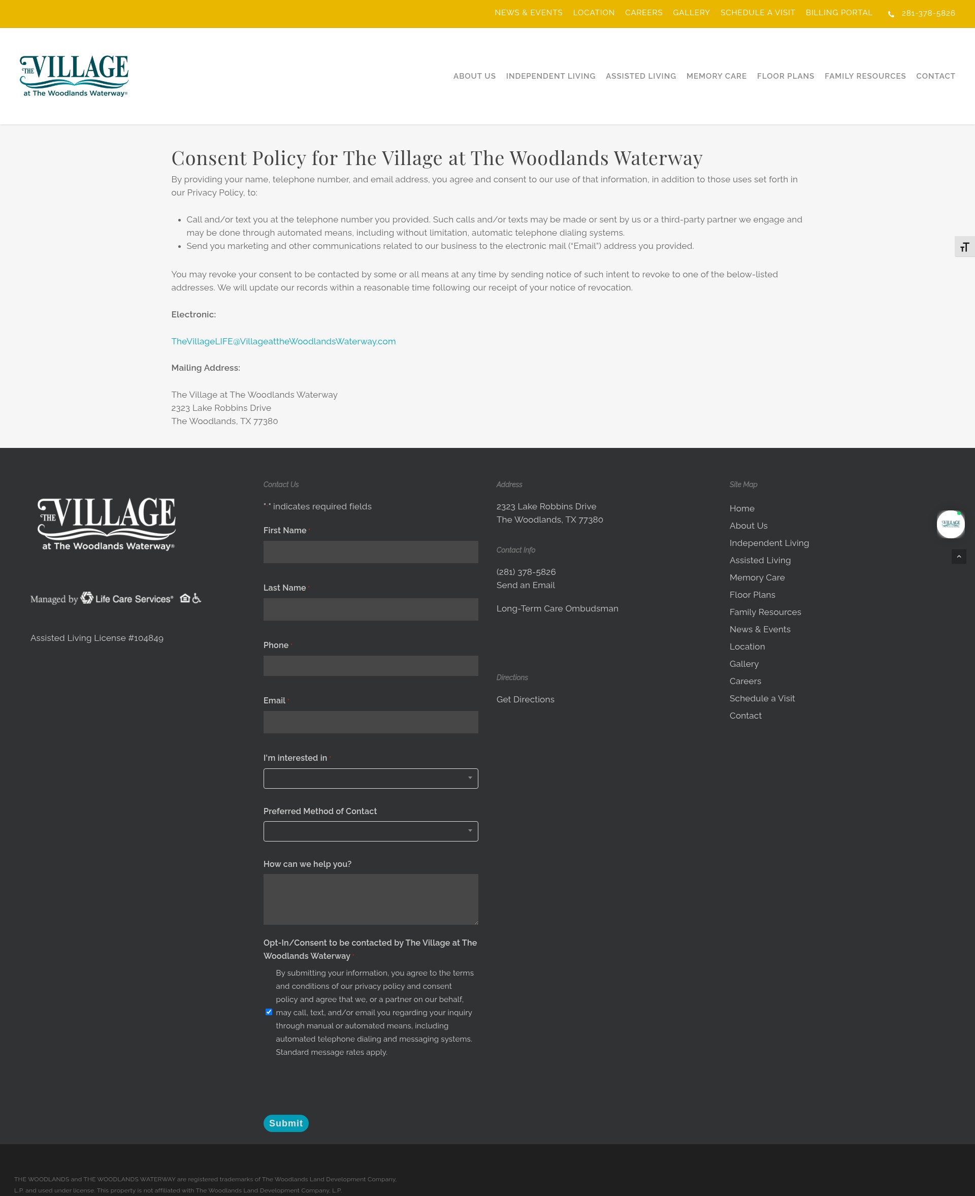 Screenshot of villageatthewoodlandswaterway.com