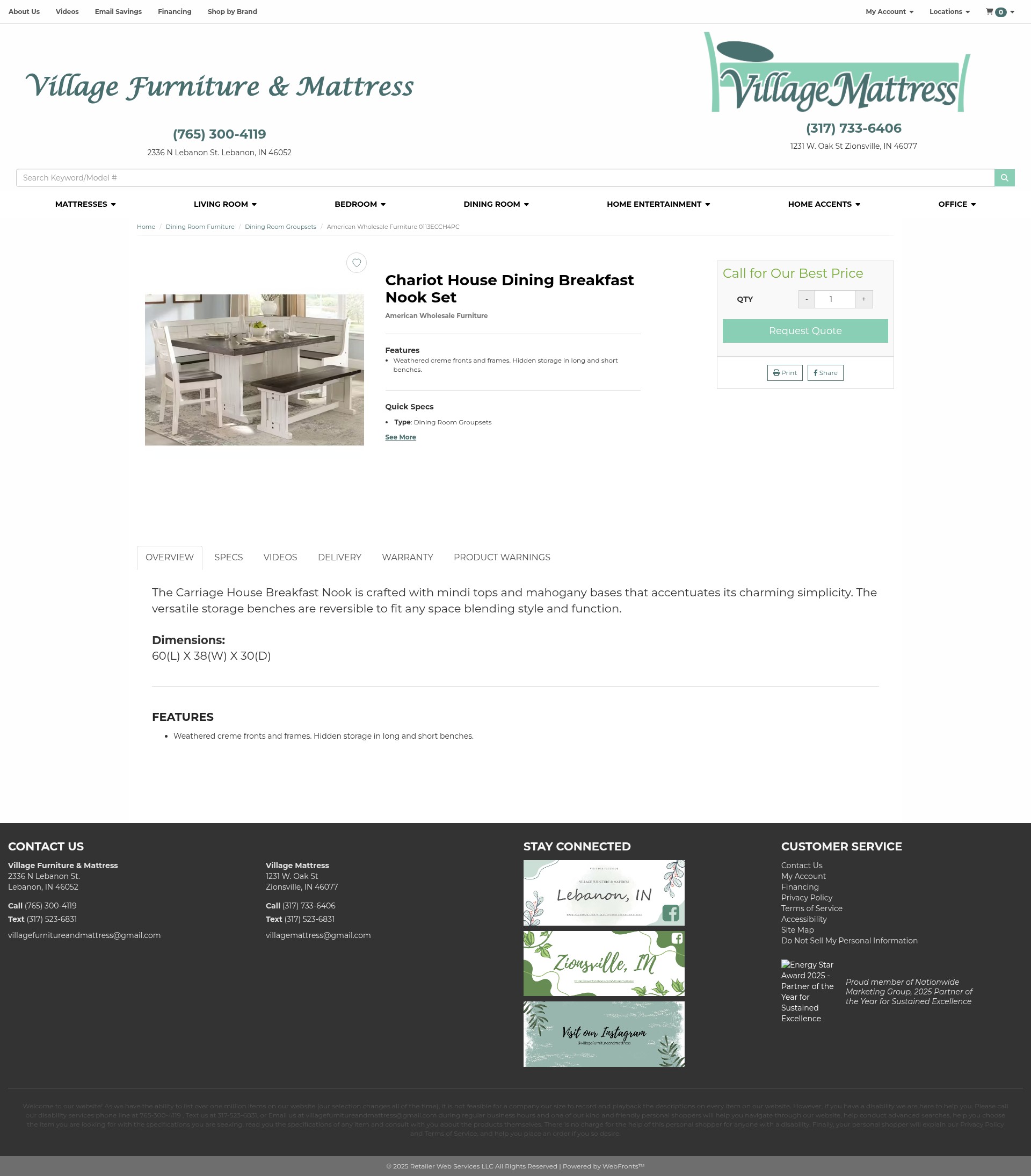 Screenshot of villagefurnitureandmattress.com