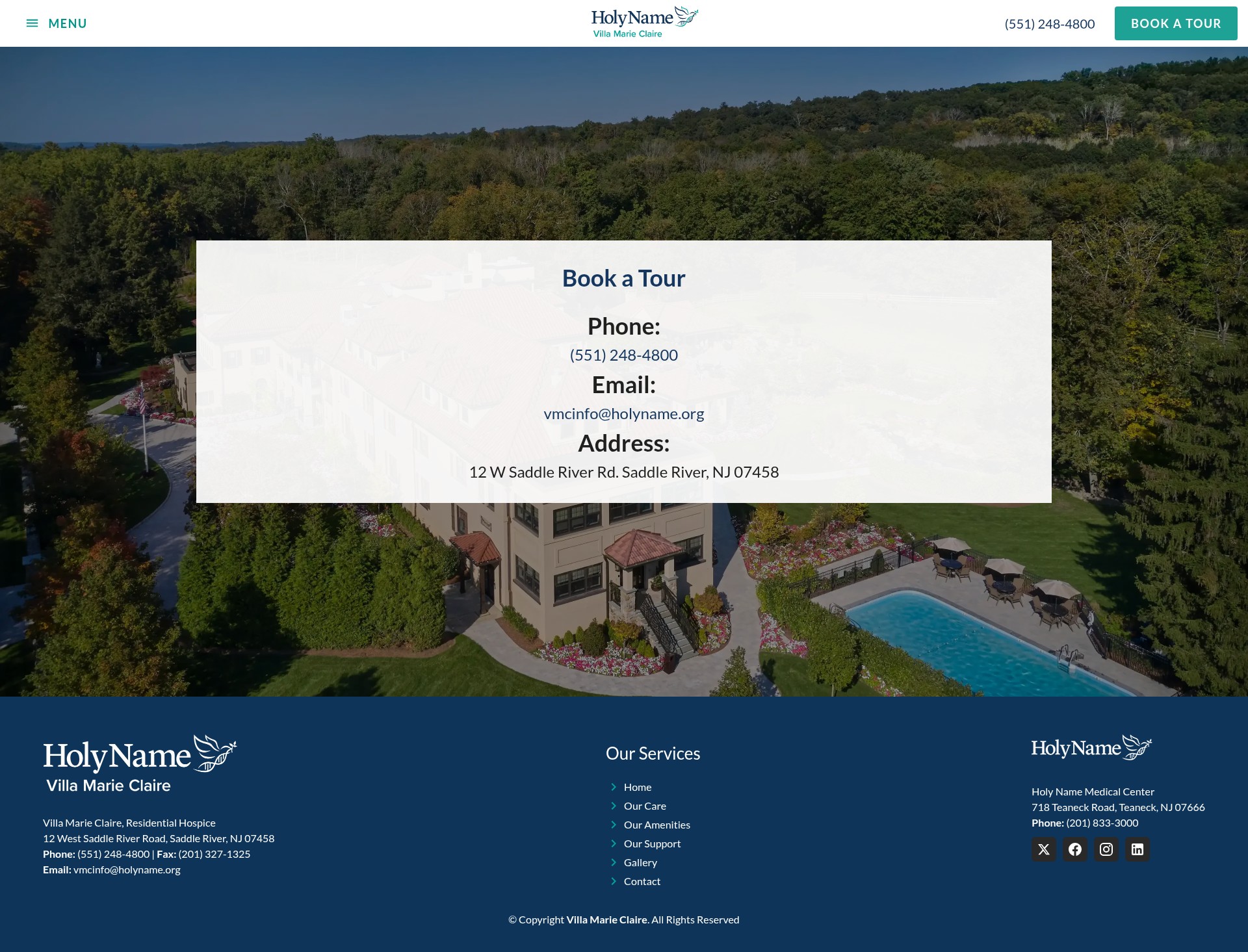 Screenshot of villamarieclaire.org