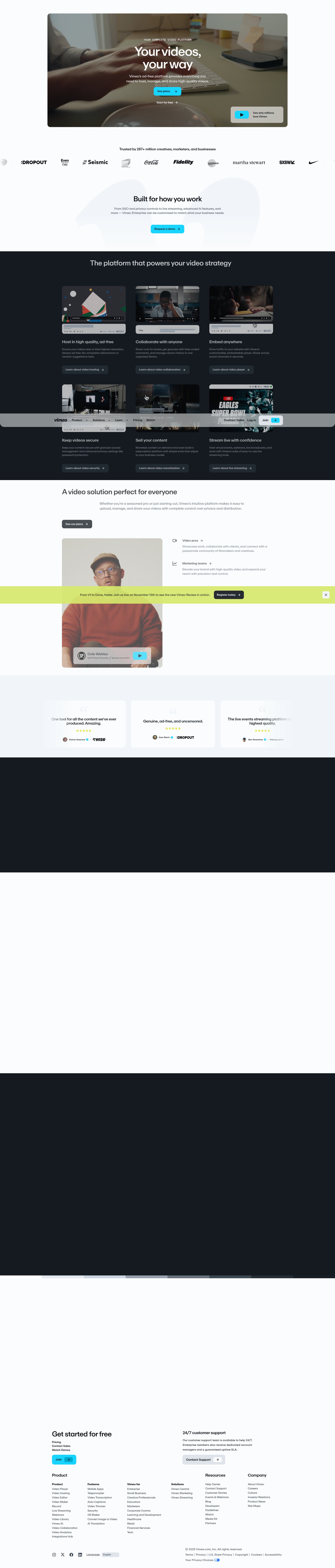 Screenshot of vimeo.com