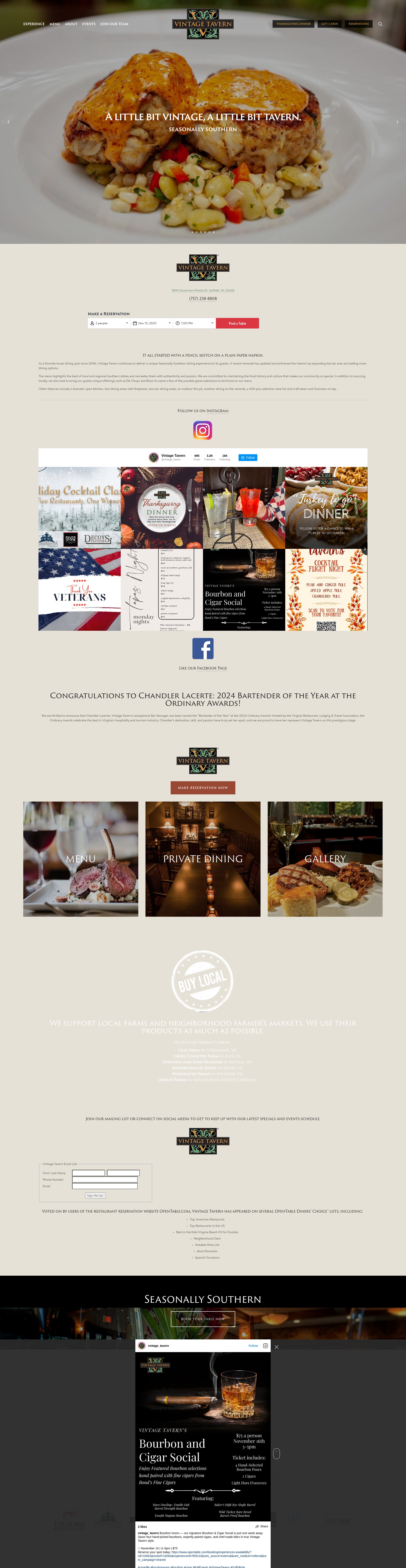 Screenshot of vintagetavernvirginia.com