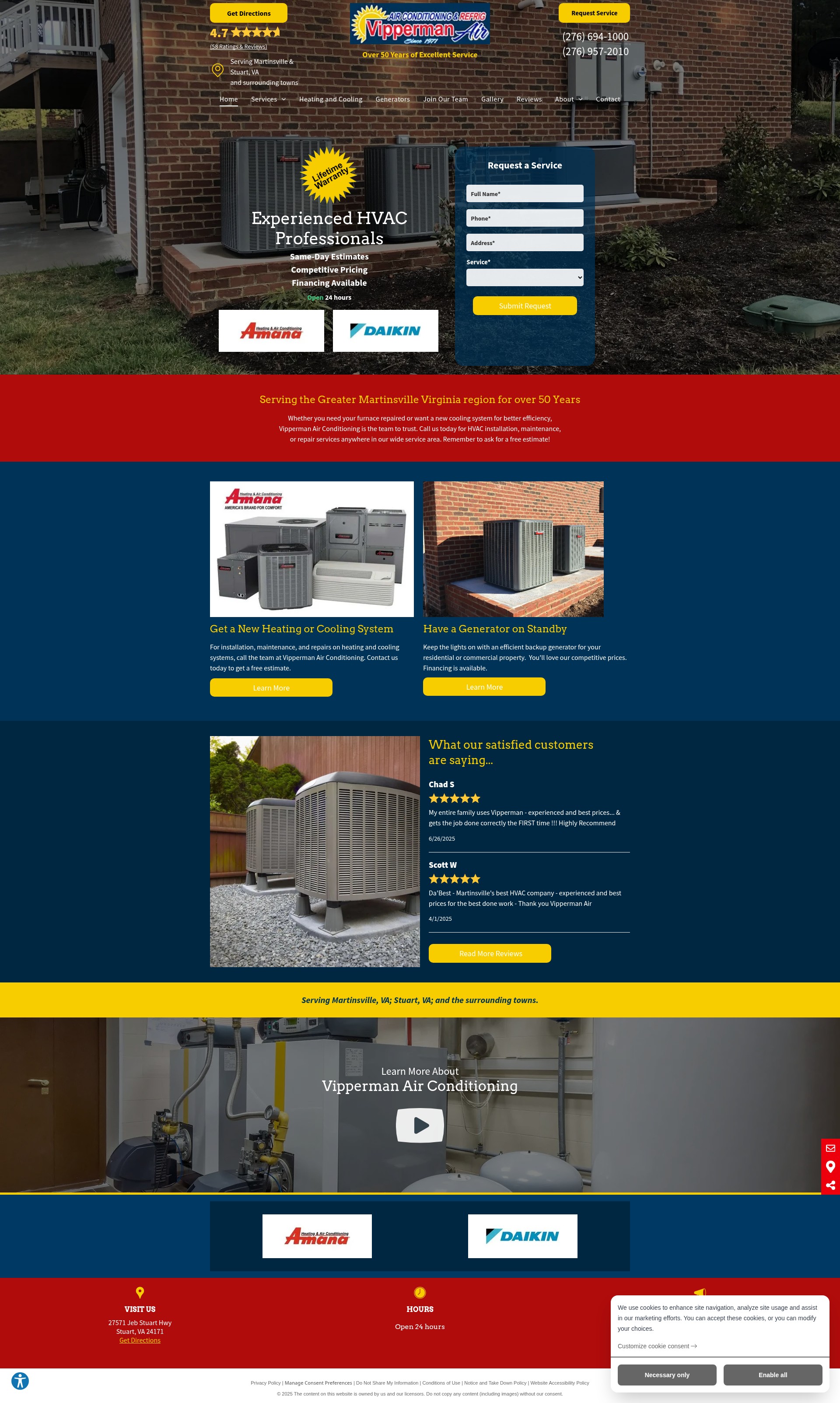 Screenshot of vippermanair.com