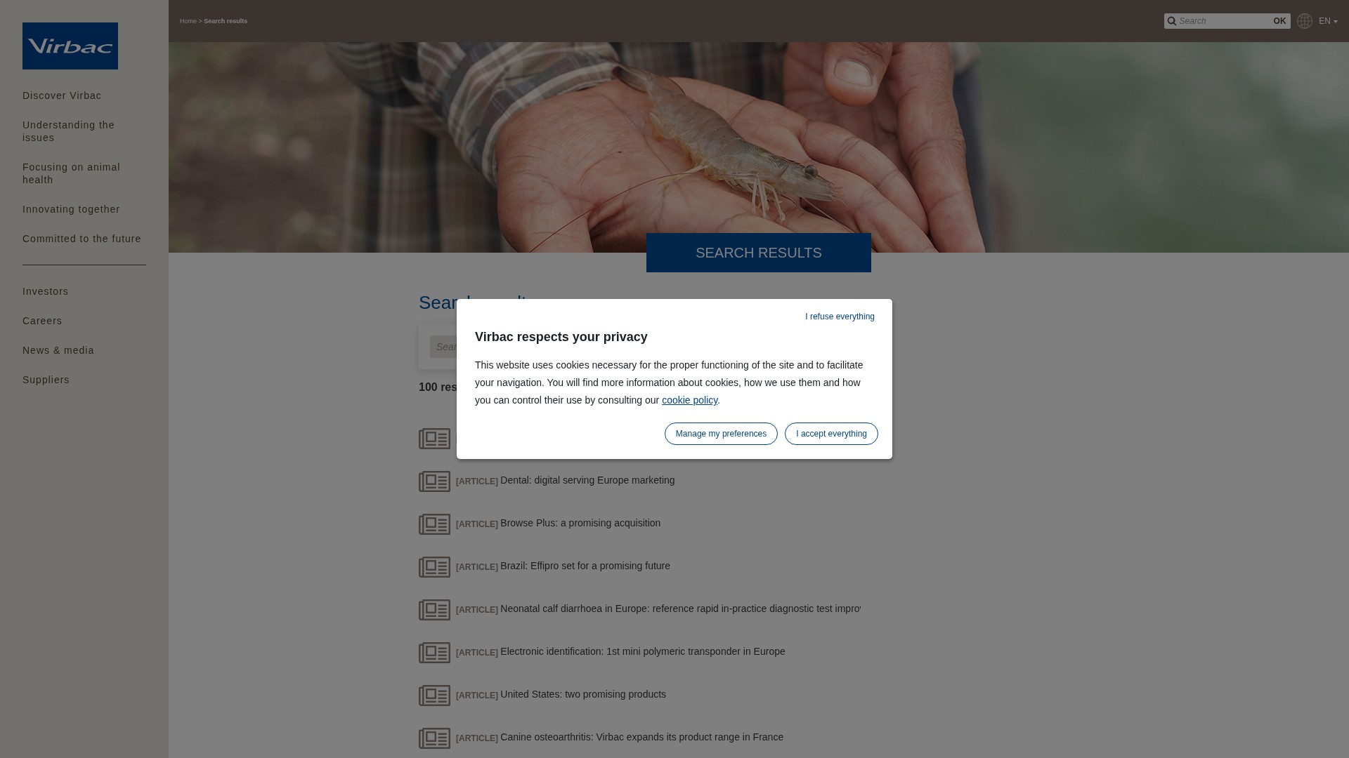 Screenshot of virbac.com