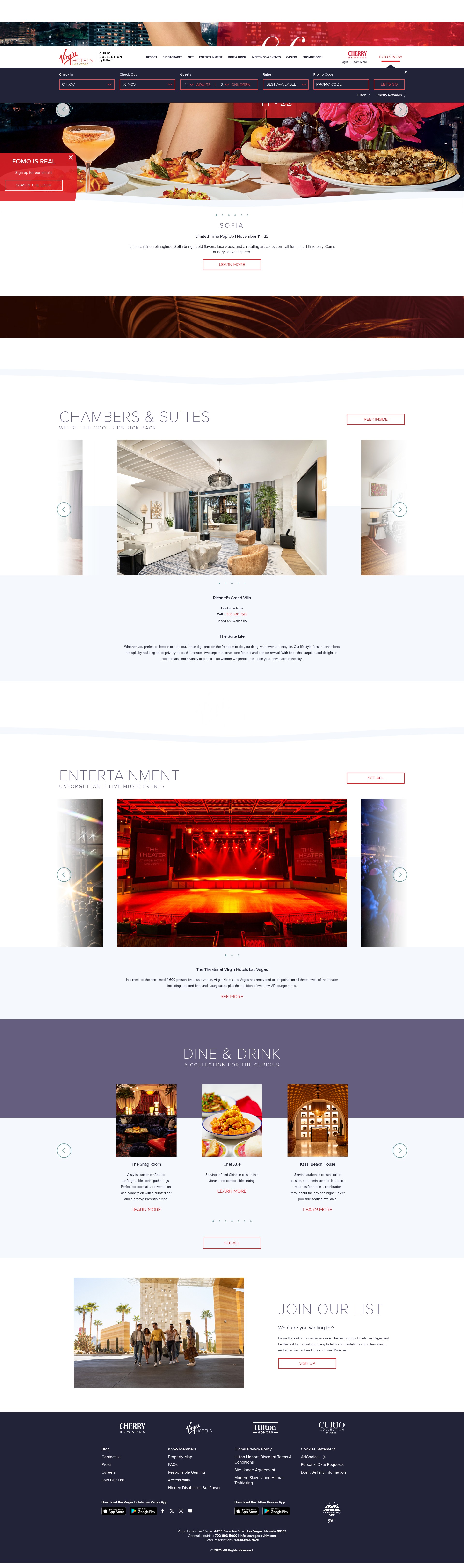 Screenshot of virginhotelslv.com