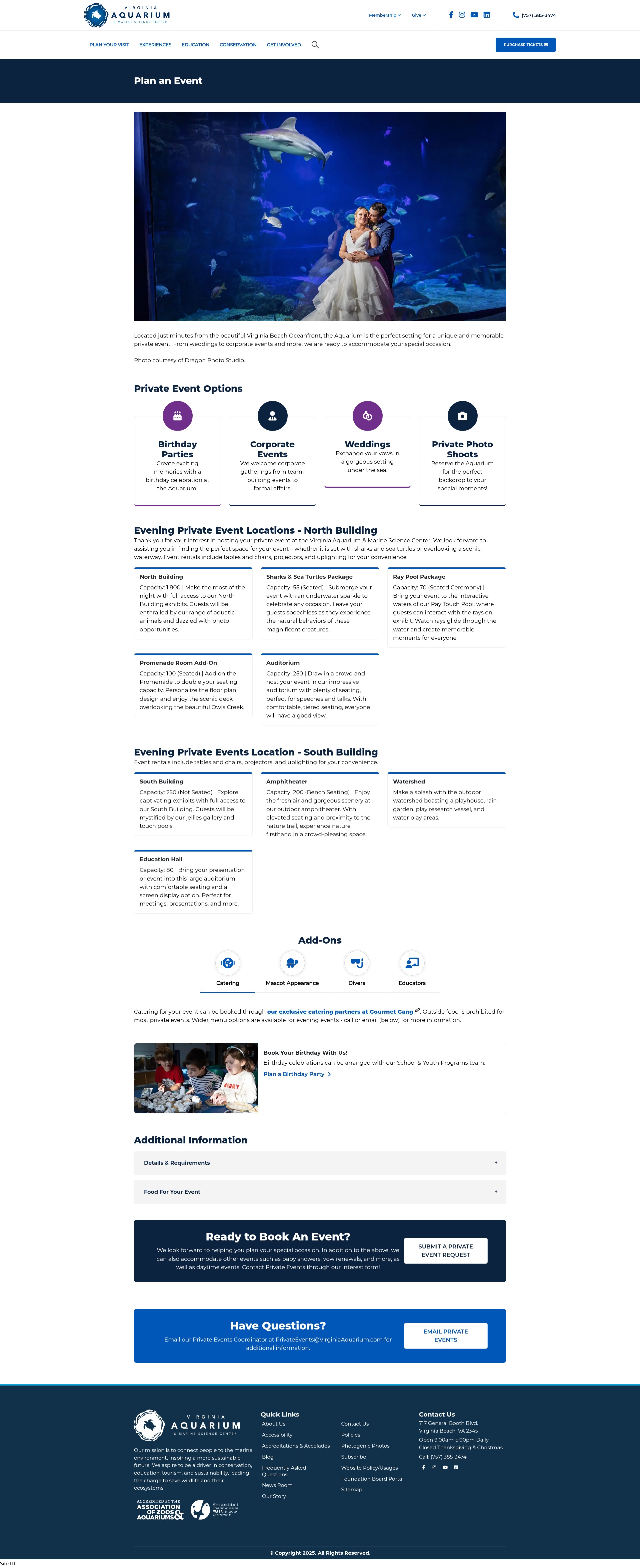 Screenshot of virginiaaquarium.com