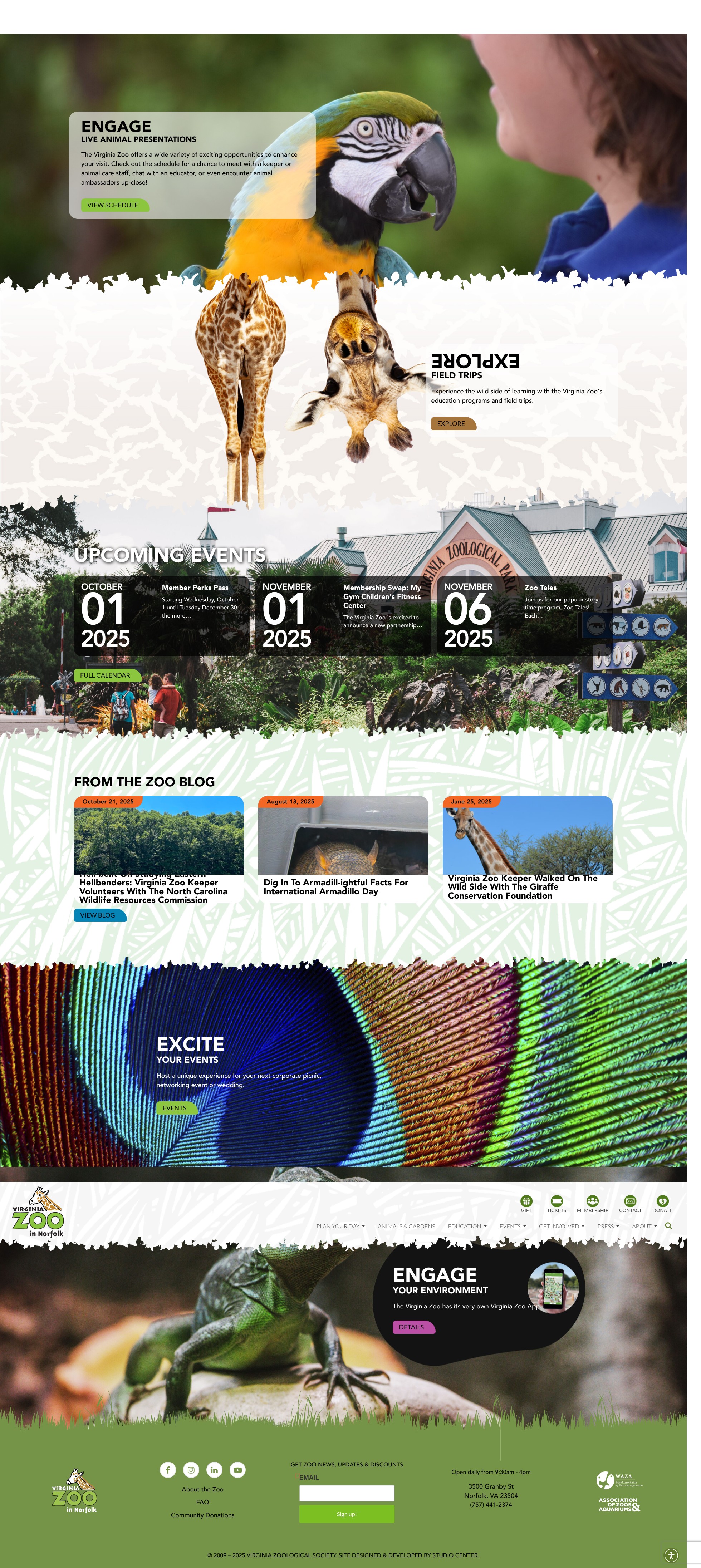 Screenshot of virginiazoo.org