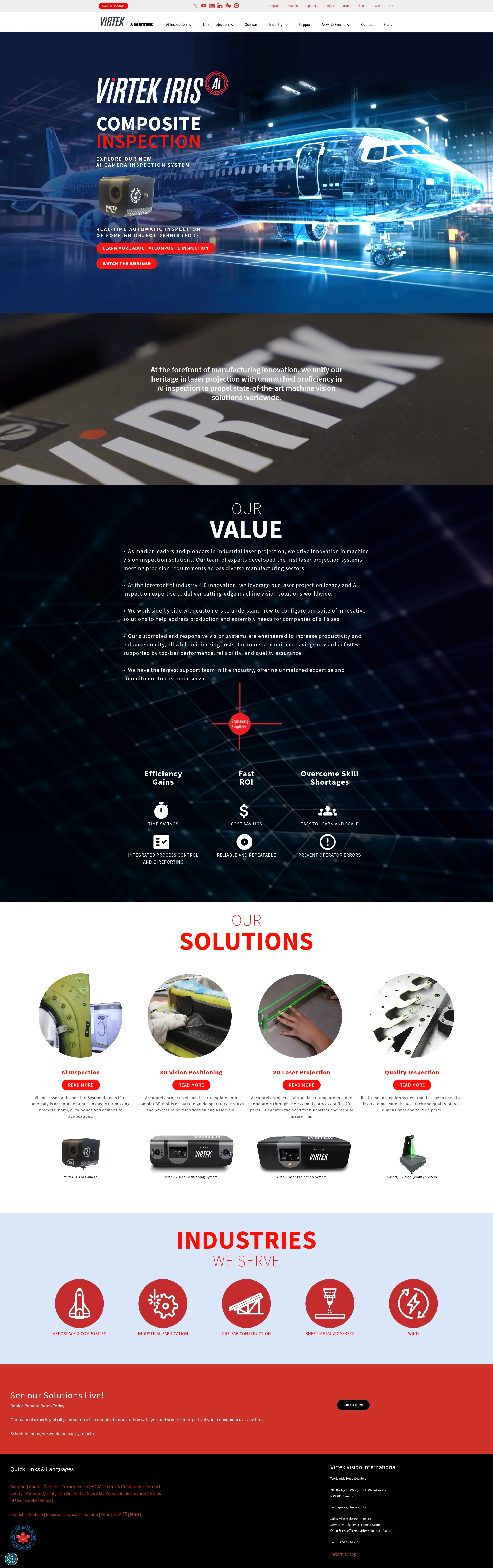 Screenshot of virtekvision.com