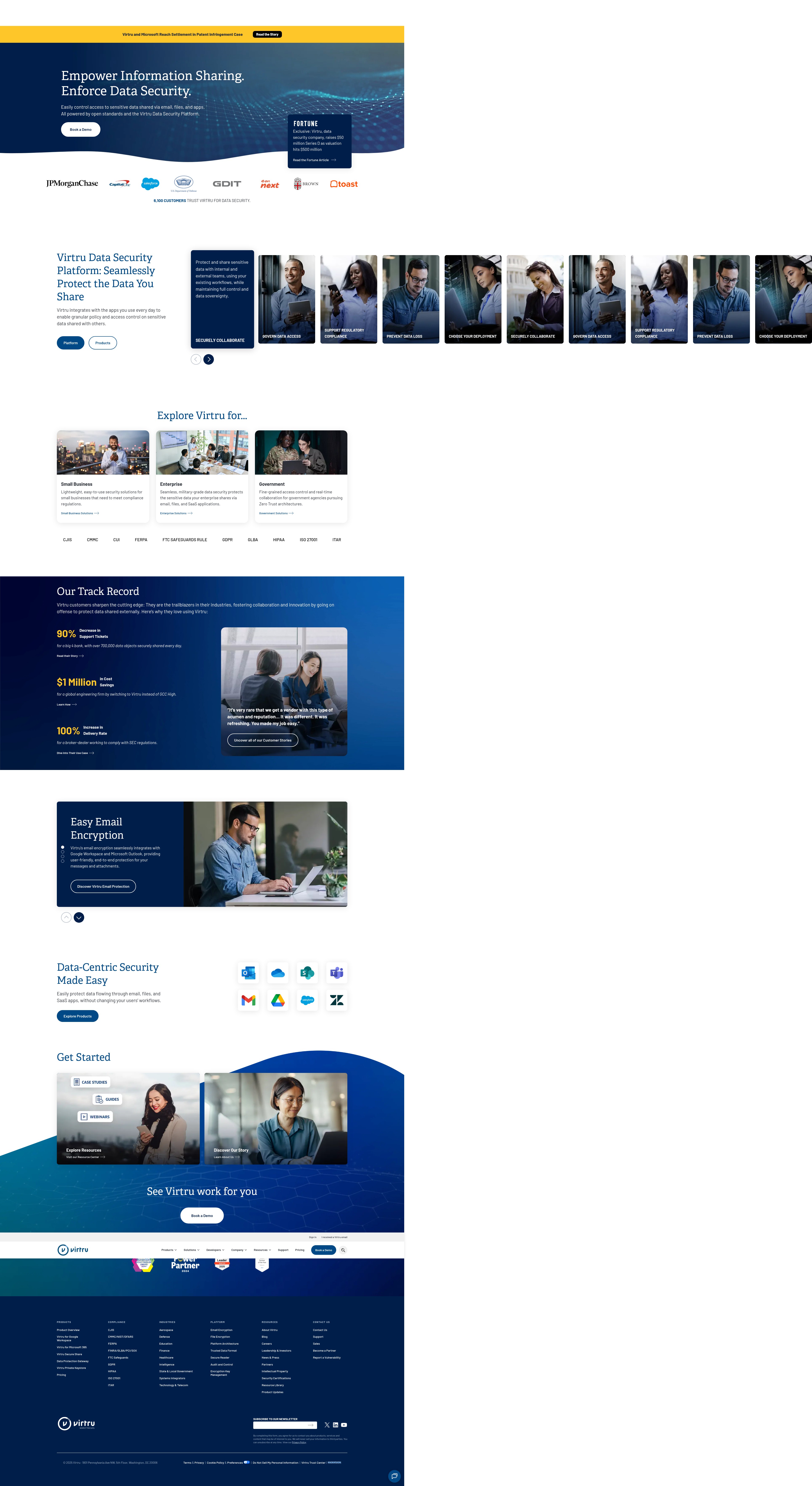 Screenshot of virtru.com