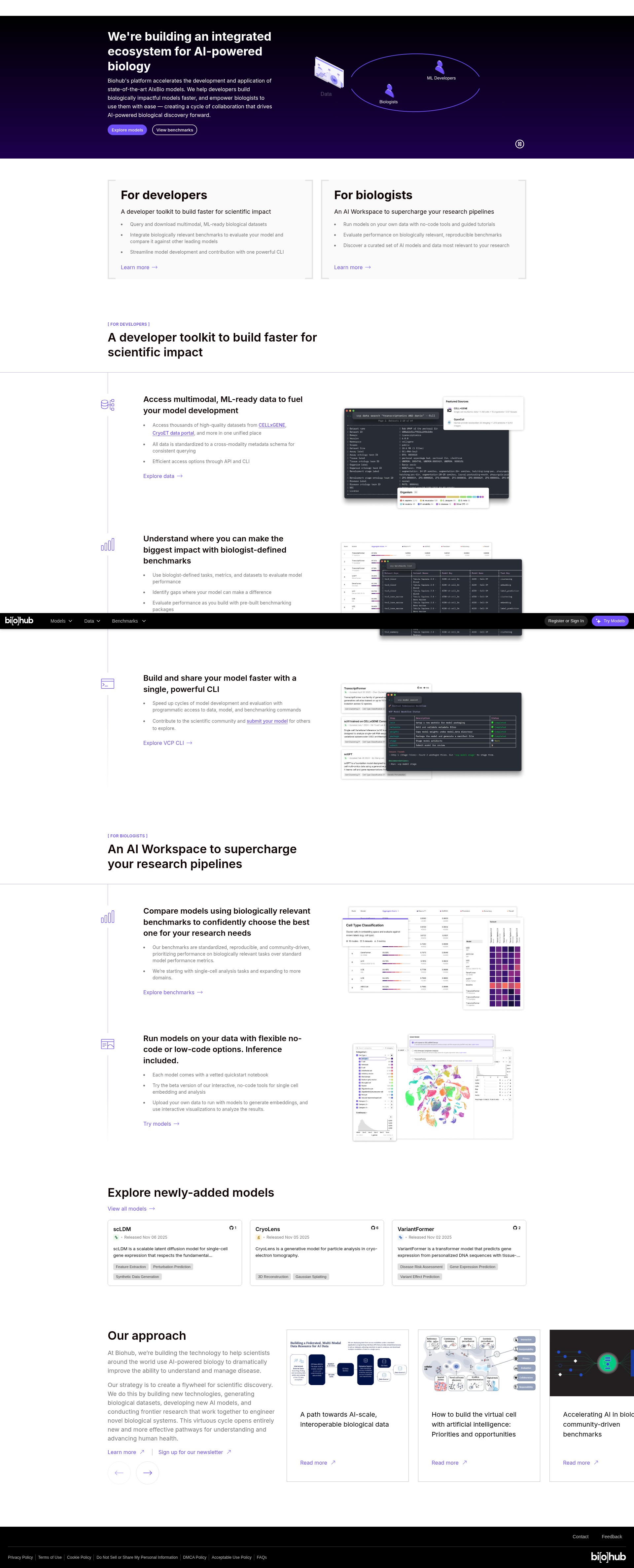 Screenshot of virtualcellmodels.cziscience.com