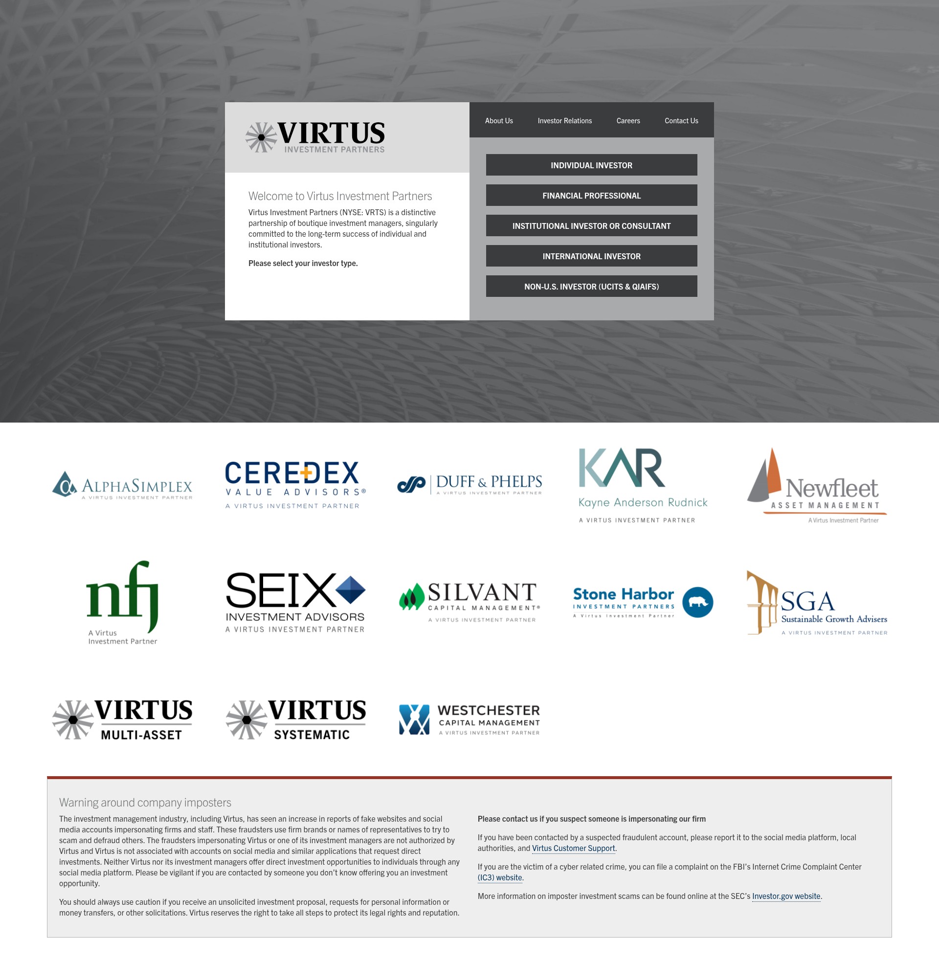 Screenshot of virtus.com